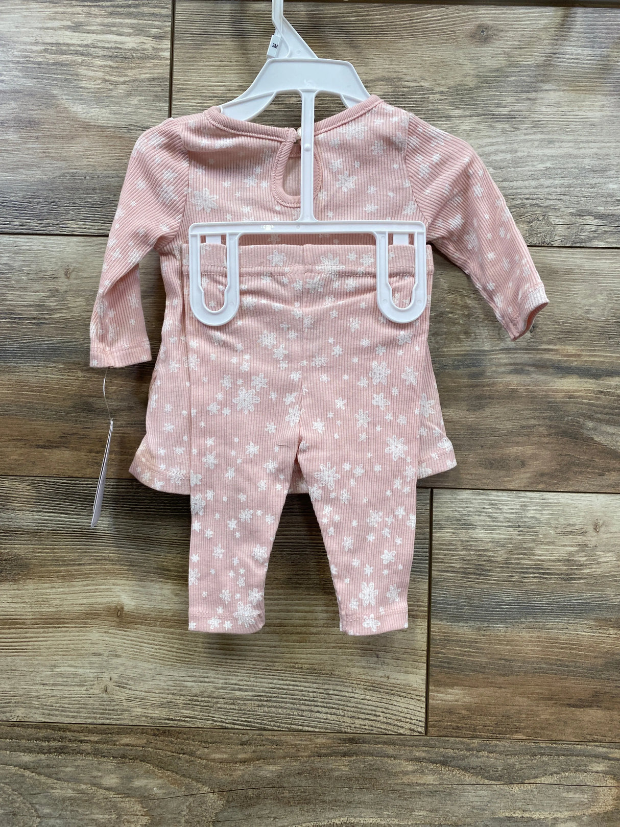 NEW Sterling Baby 2pc Snowflake Ribbed Shirt & Bottoms Set Pink sz 3m