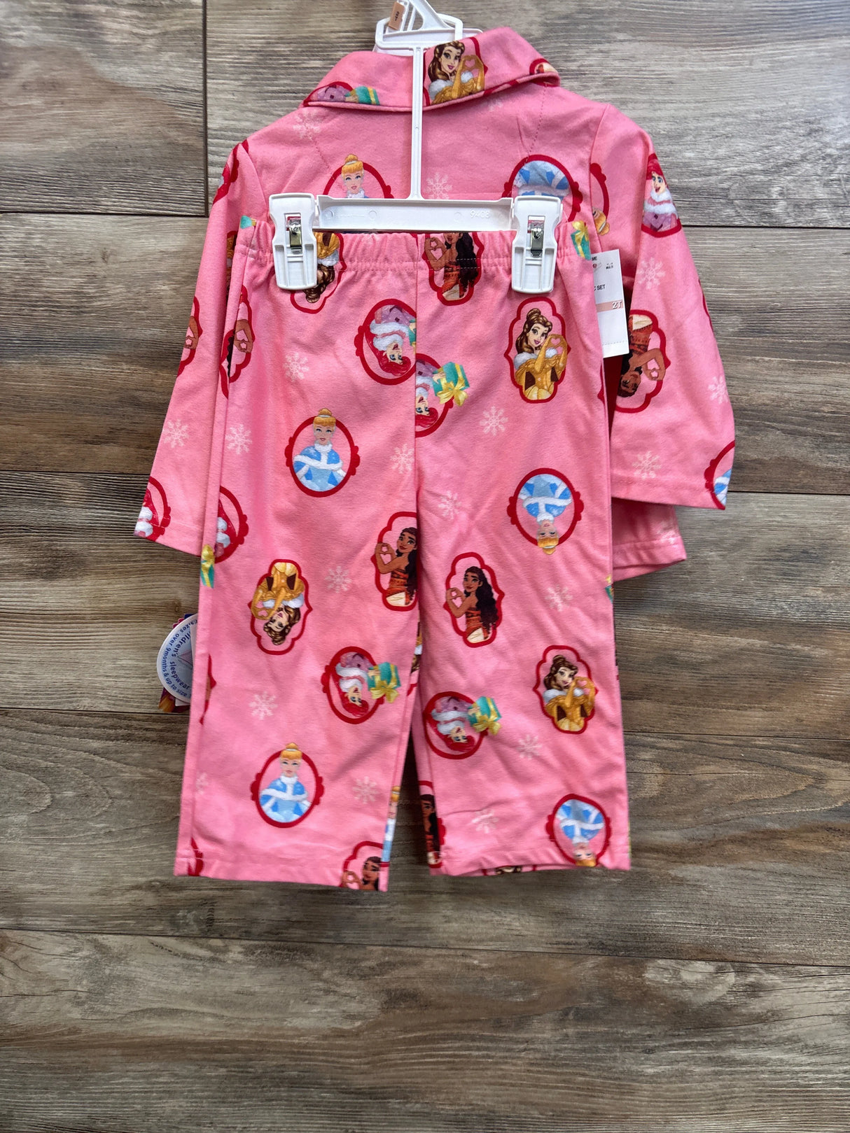 NEW Disney Princess 2pc Coat Style Pajama Set Pink sz 2T