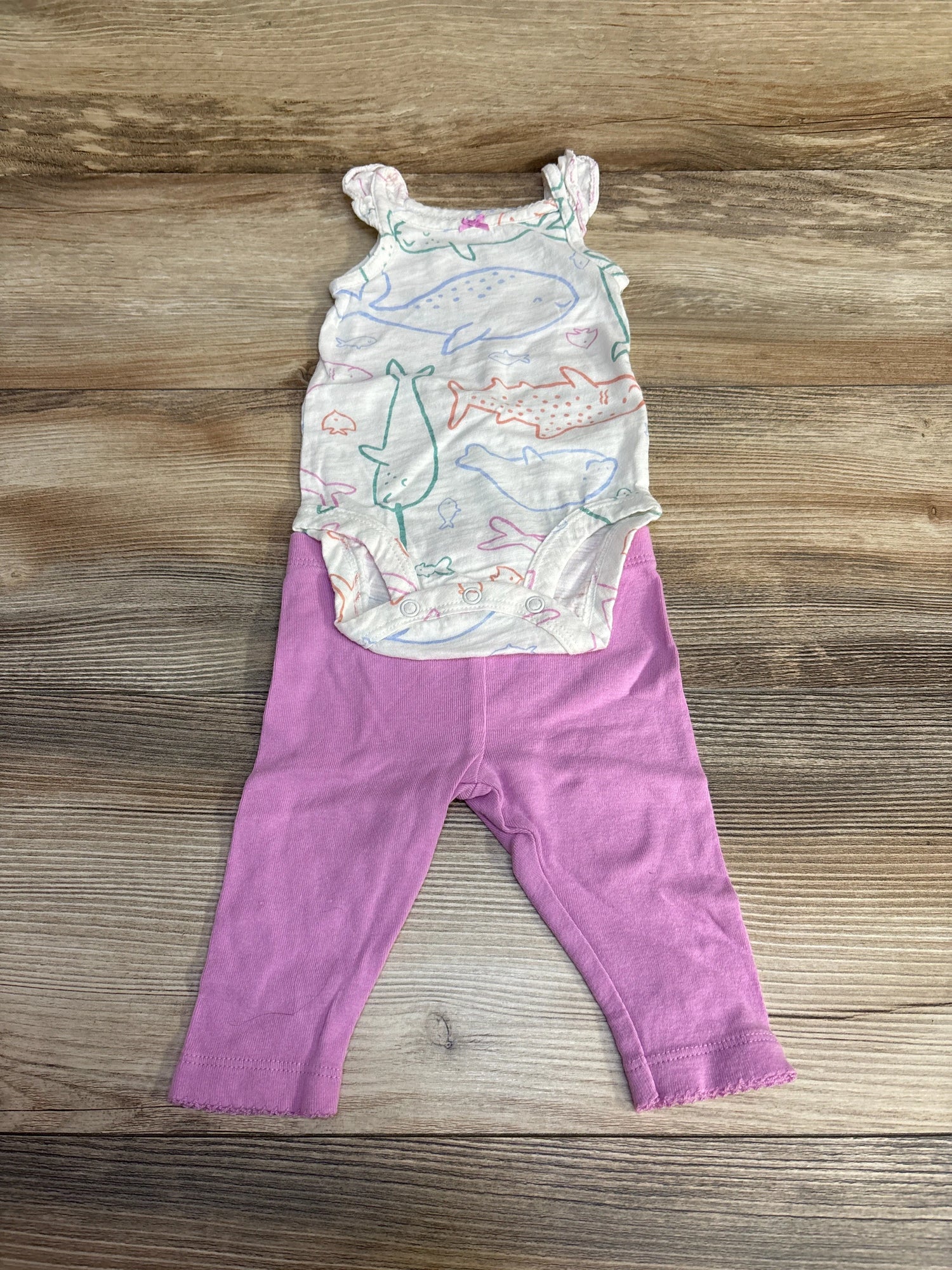 Carter's 2pc Whale Print Bodysuit & Leggings White sz 3m - Me n Mommy To Be