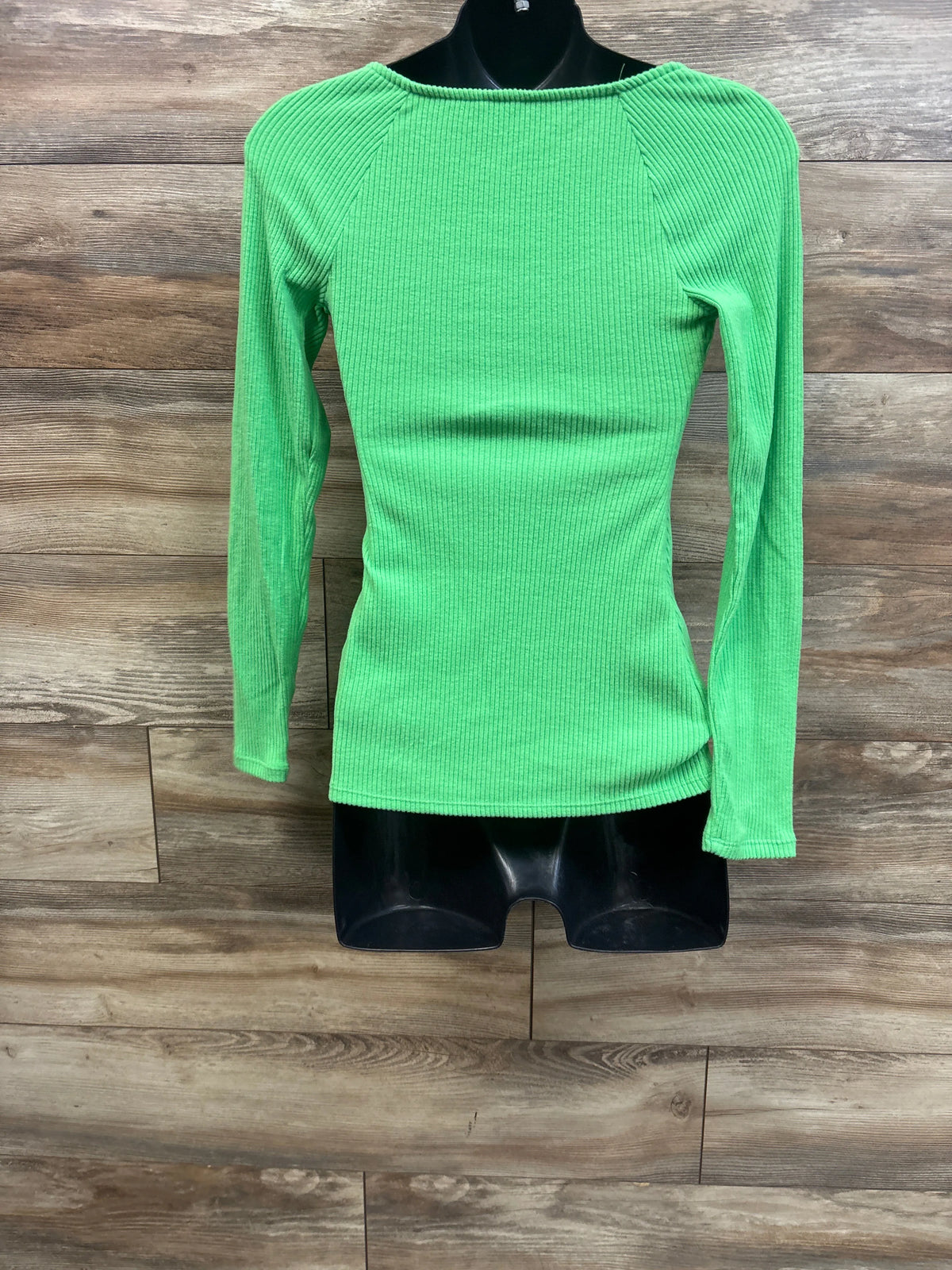 NEW Isabel Maternity Ribbed Corsetry Long Sleeve Shirt Green sz Small