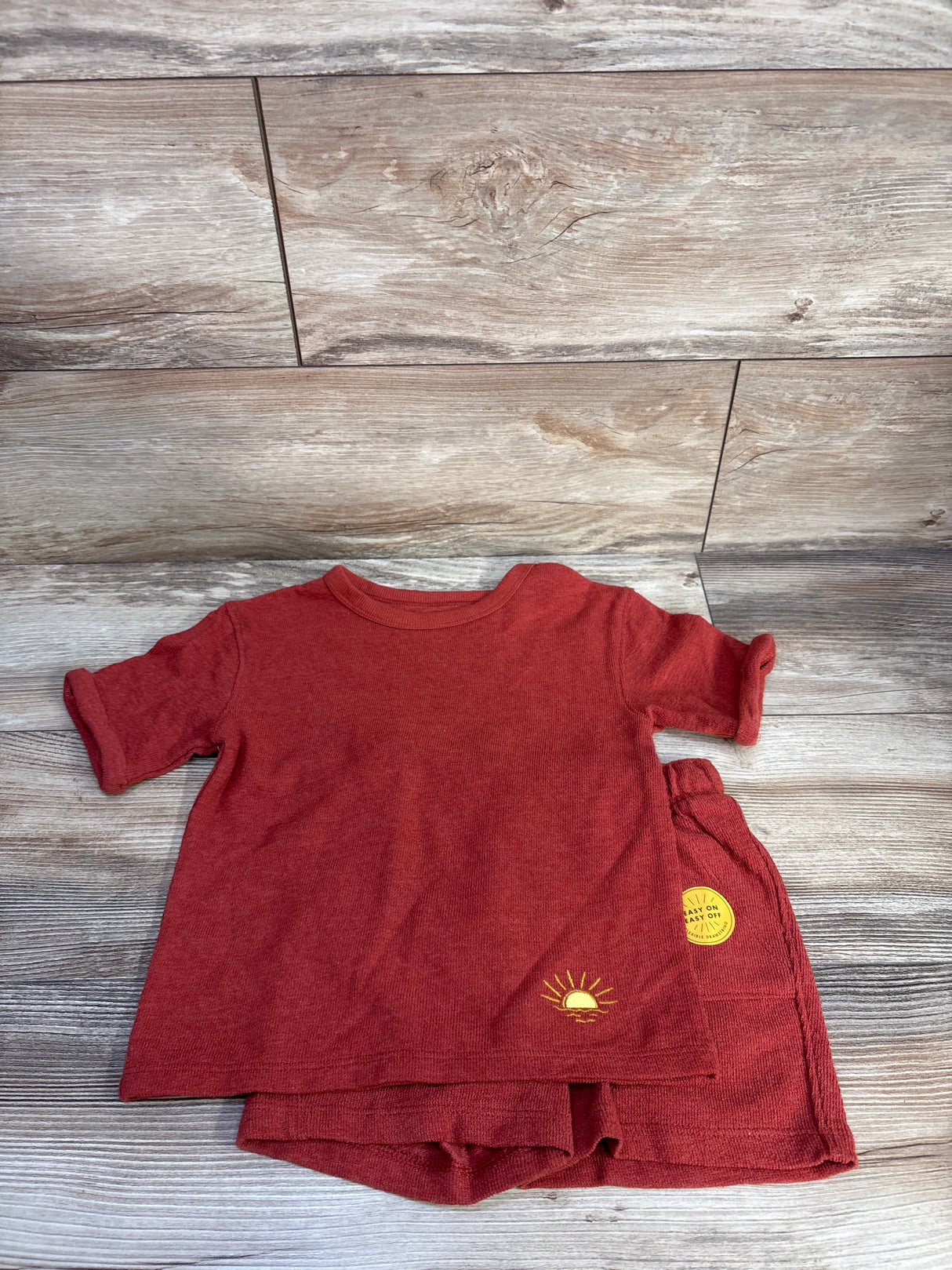 NWOT Cat & Jack 2pc Terry Cloth Shirt & Shorts Set Rust sz 3T
