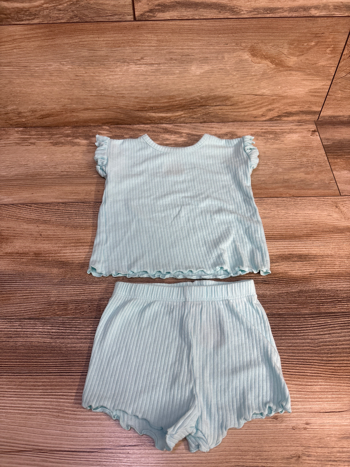Cat & Jack 2pc Ribbed Shirt & Shorts Set Blue sz 3-6m