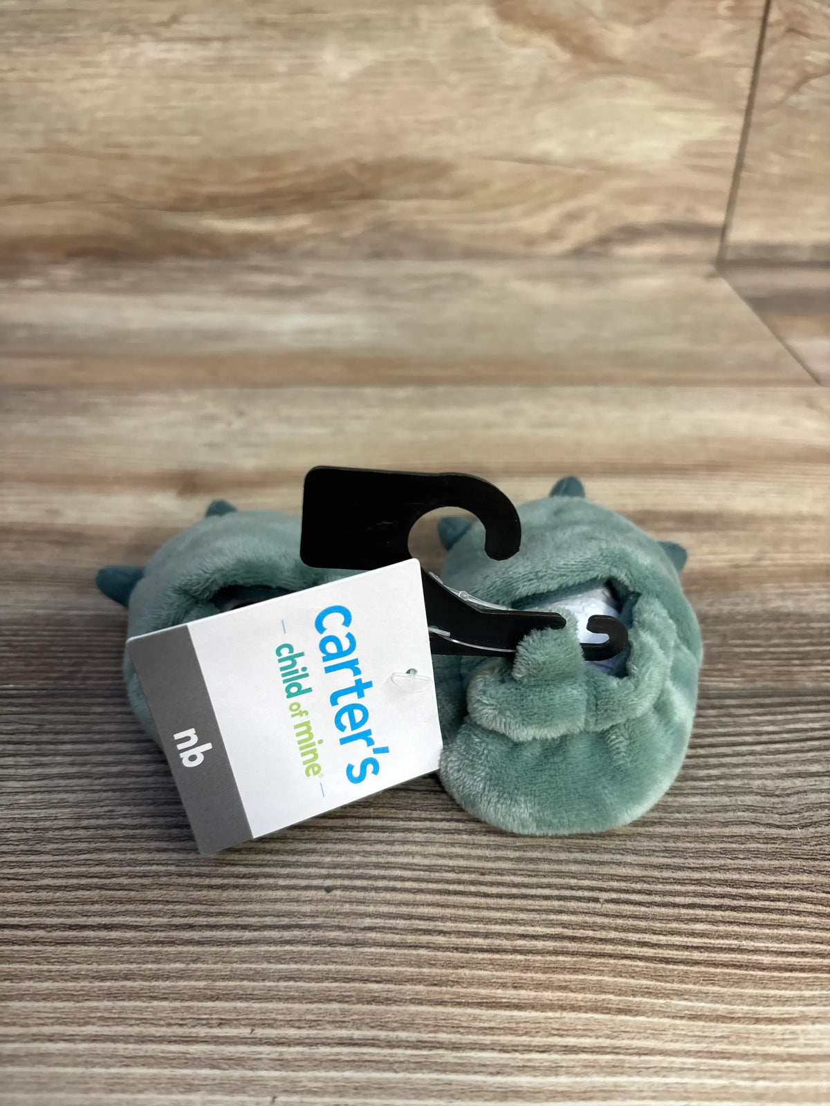 New Child Of Mine plush dinosaur claw slippers in sage green with tags