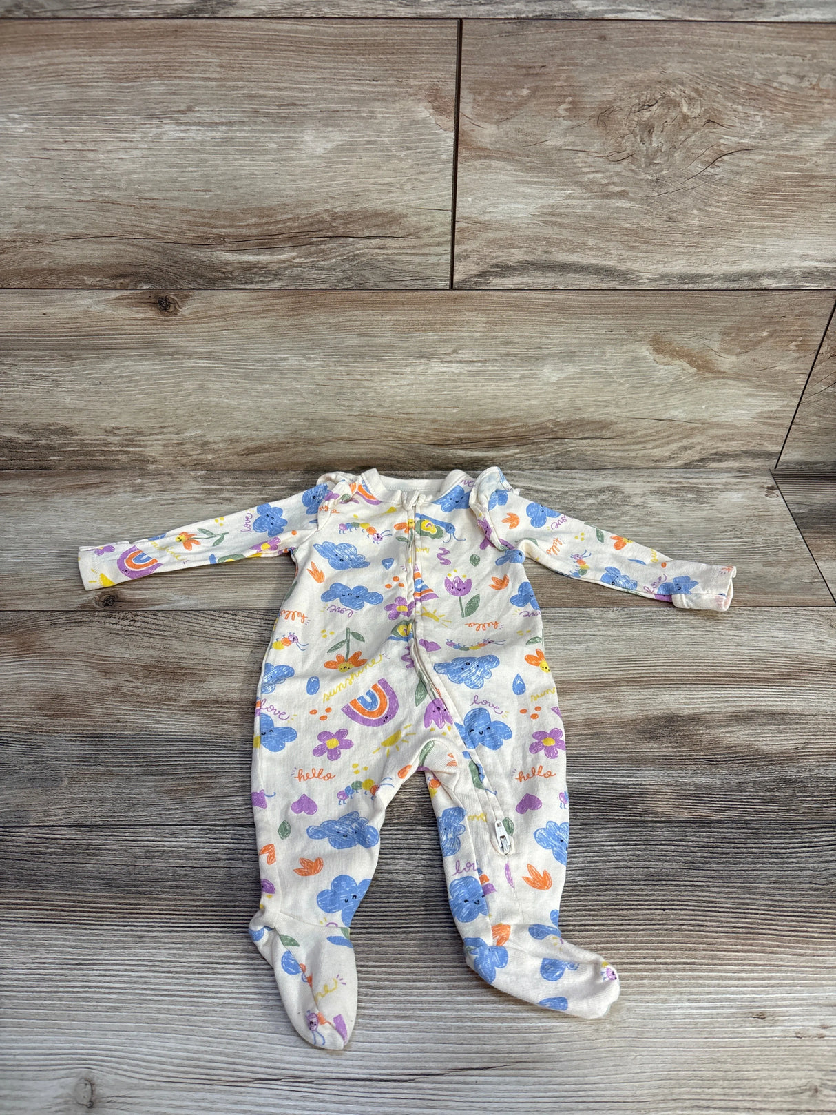 Old Navy Ruffled Sleeve Sleeper Cream sz 0-3m