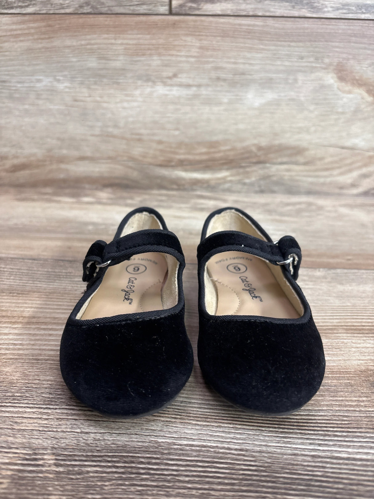 Cat & Jack Velvet Ballet Flats Black sz 6c