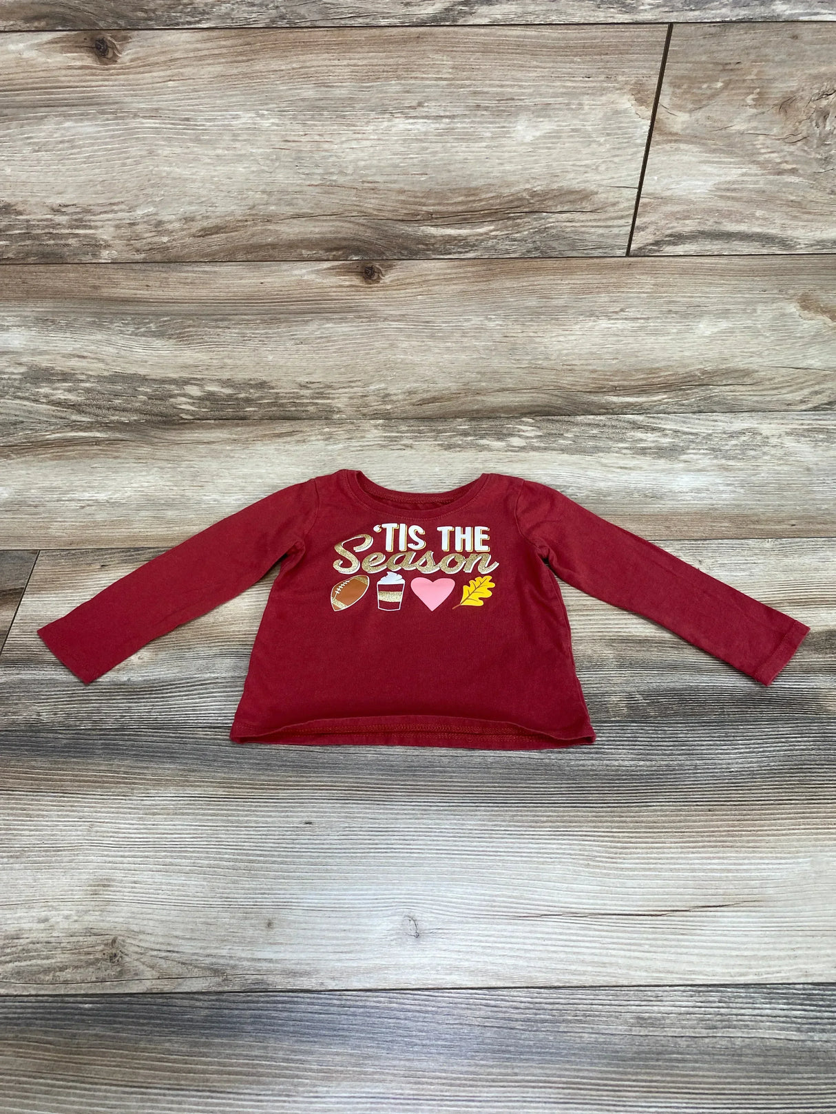 Children's Place Tis The Season Shirt Red sz 18-24m - Me n Mommy To Be