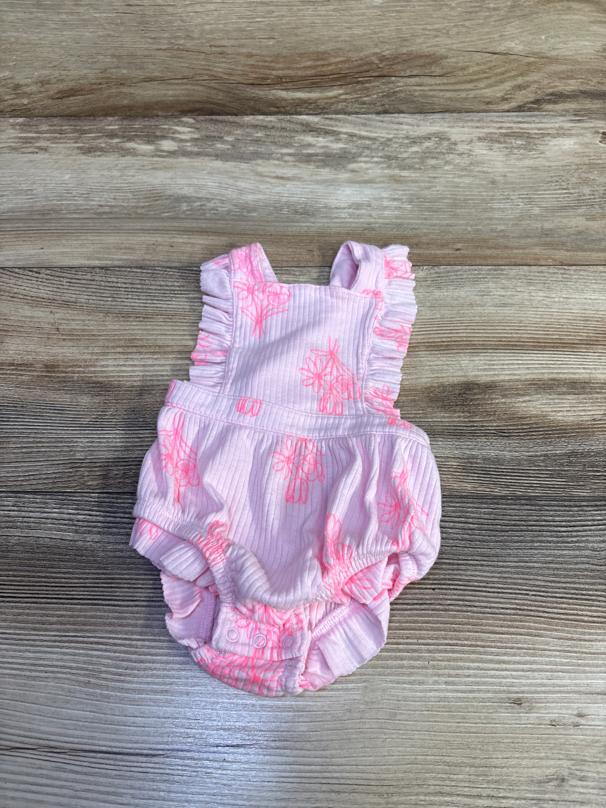 Cat & Jack Ribbed Bubble Romper Pink sz 0-3m