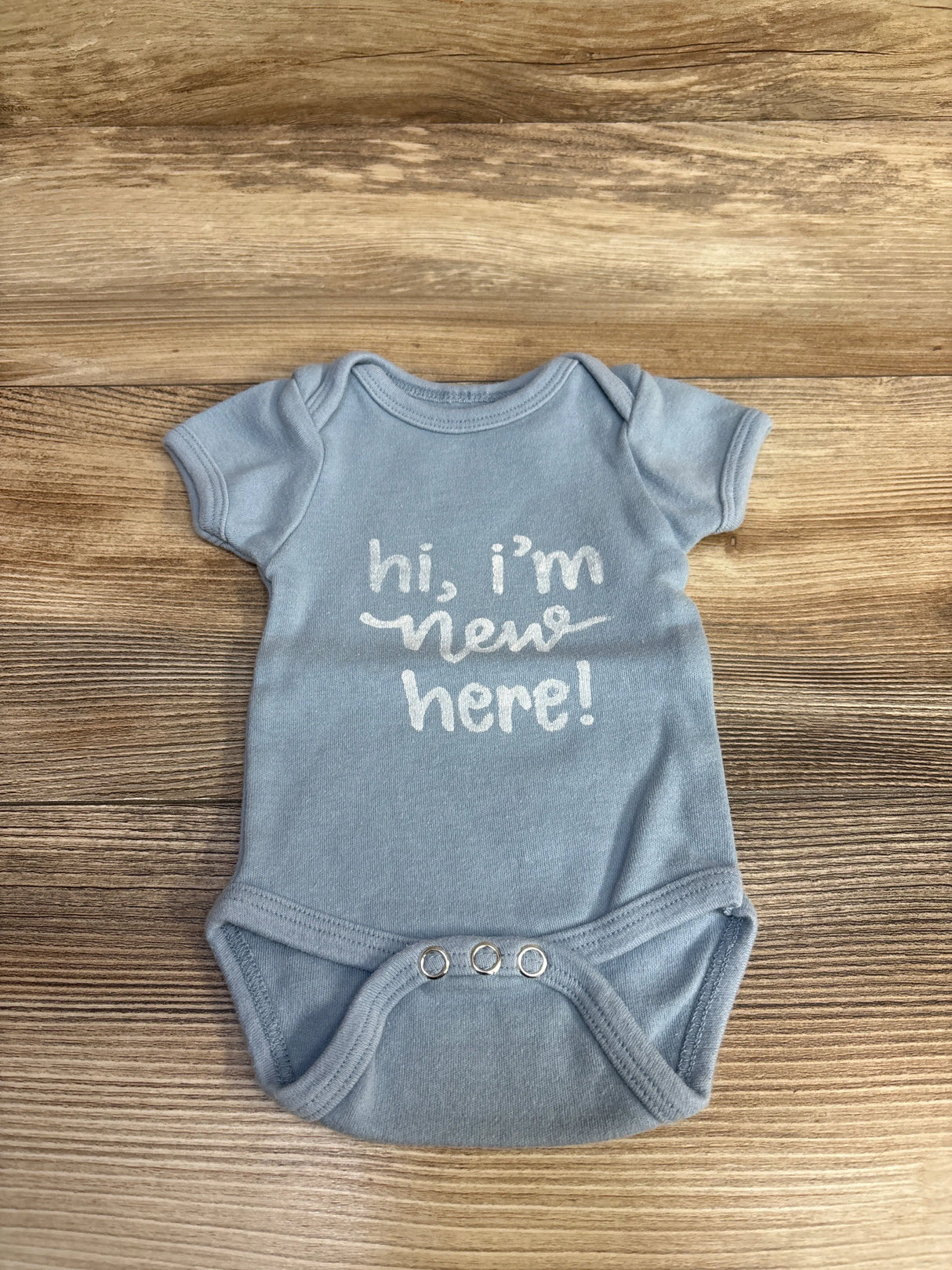 Hi, I'm New Here Bodysuit Light Blue sz Newborn