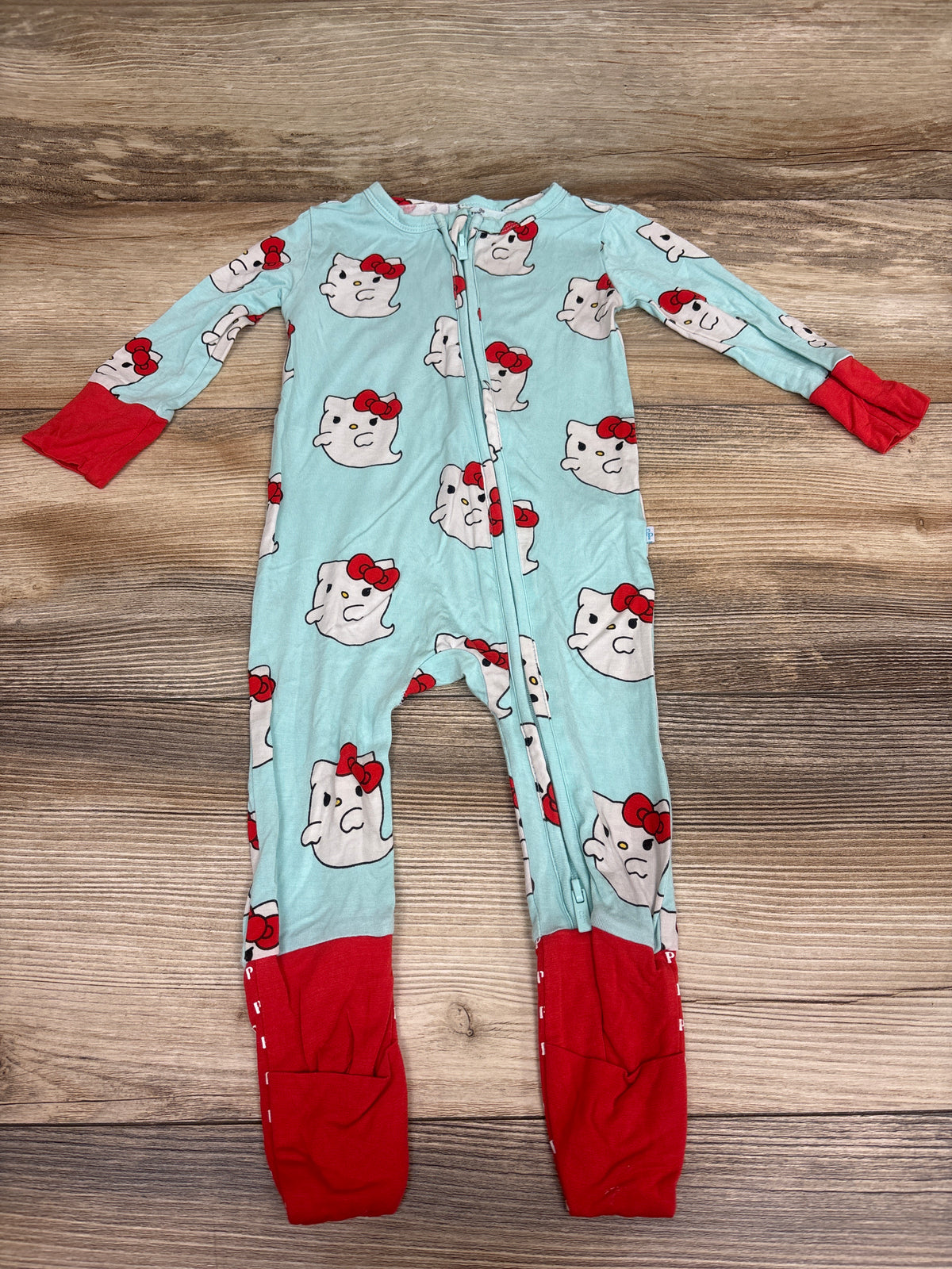 Posh P. x Hello Kitty Ghost Bamboo Convertible Footie Blue sz 6-12m