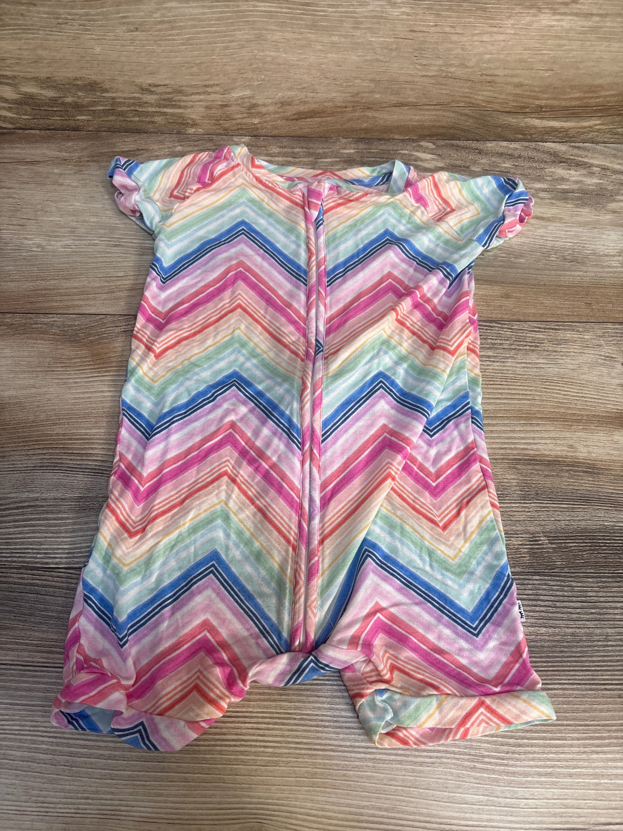Play by Little Sleepies Rainbow Chevron Shortie Romper sz 18-24m