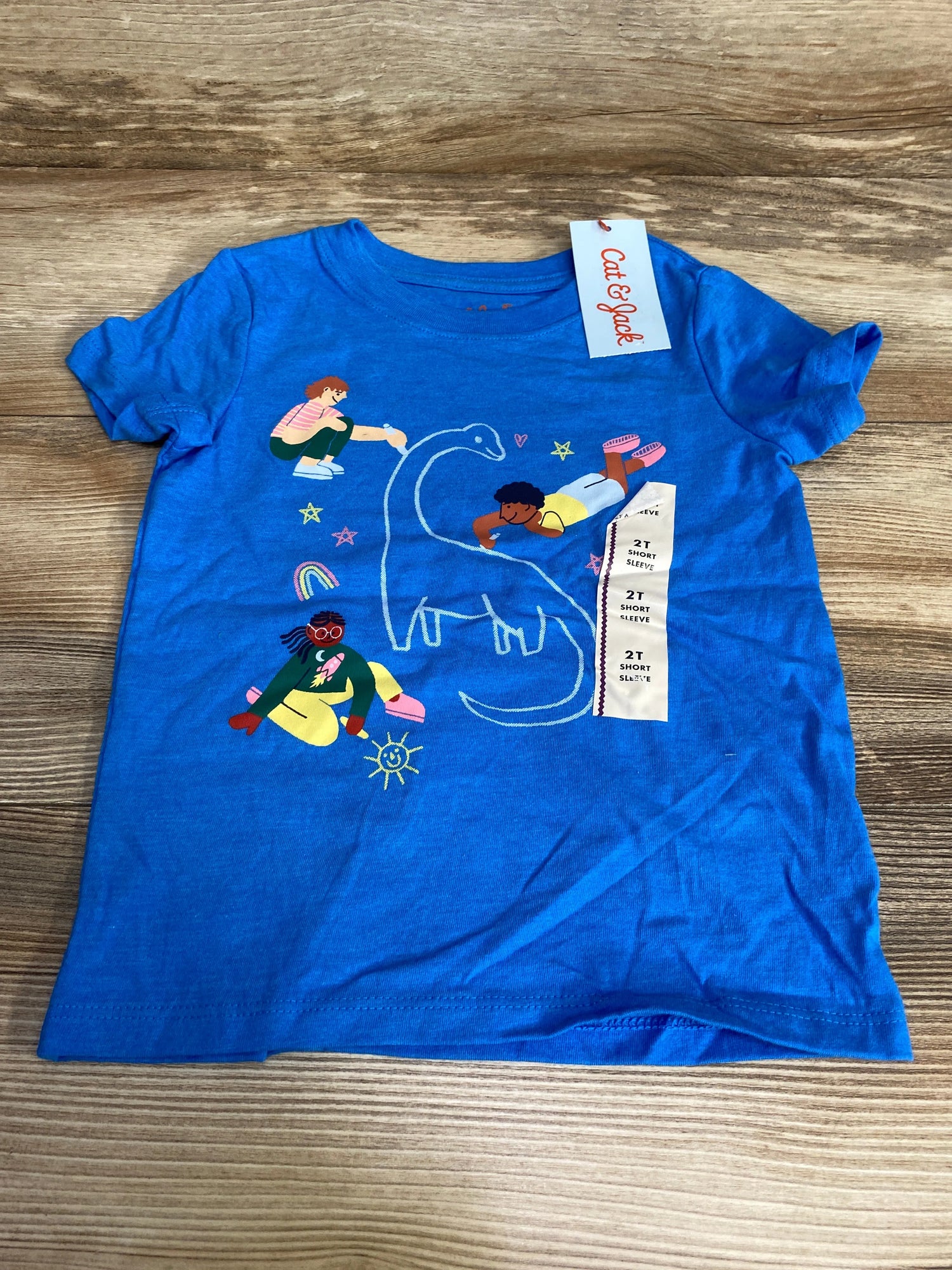 NEW Cat & Jack Chalk Drawing Shirt Blue sz 2T - Me n Mommy To Be