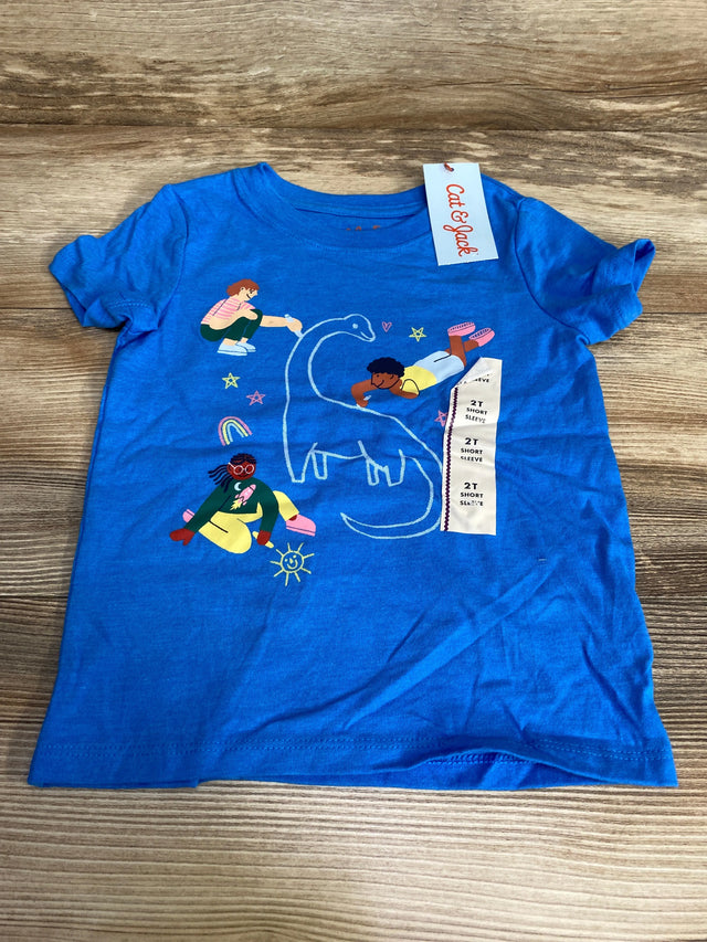 NEW Cat & Jack Chalk Drawing Shirt Blue sz 2T - Me n Mommy To Be