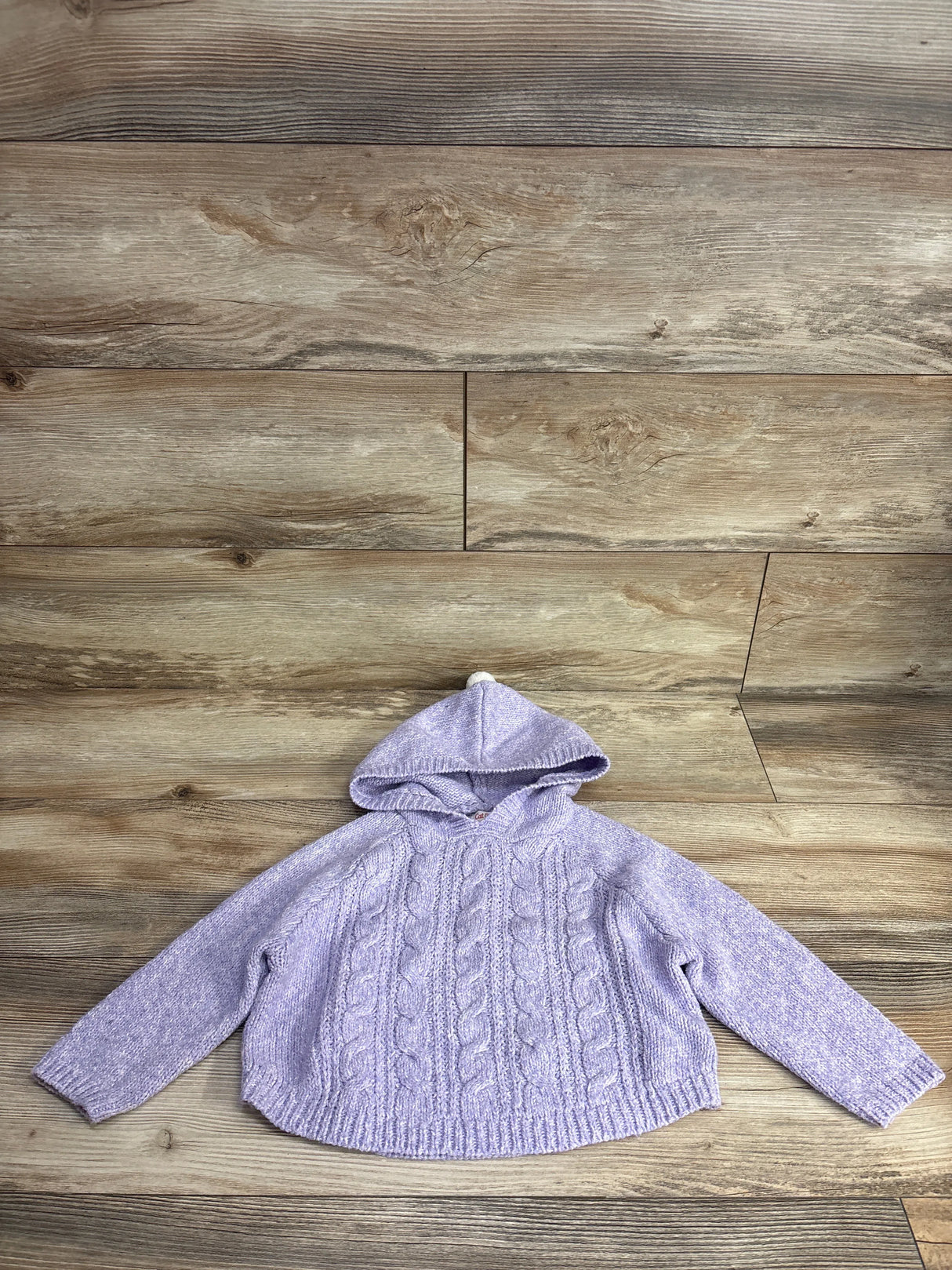 Cat & Jack Cable Knit Hooded Sweater Lilac sz 2T