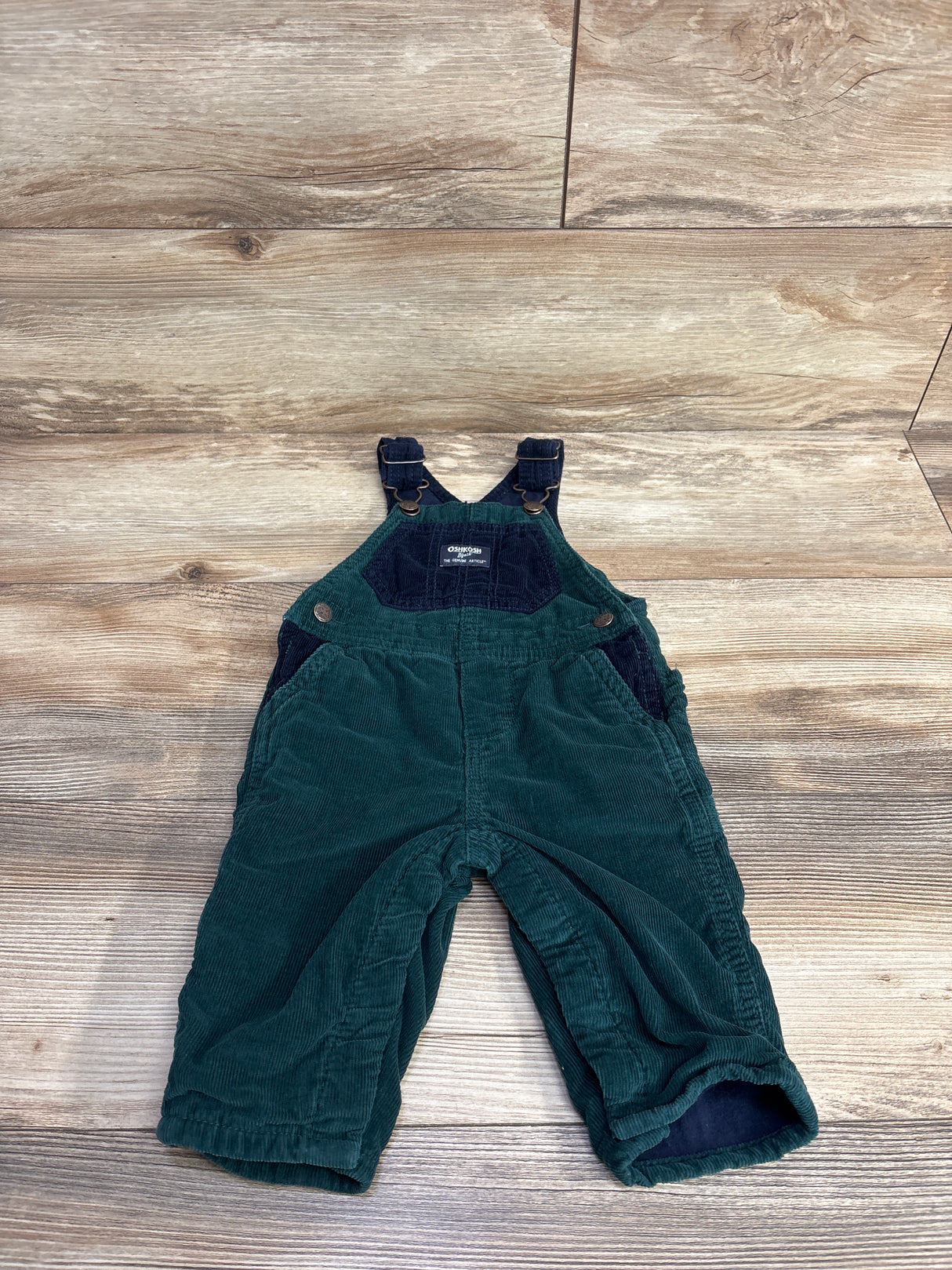 OshKosh Cord Color Block Overalls Green sz 9m