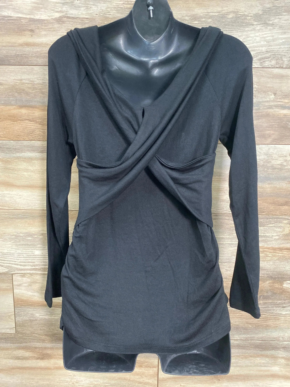 NEW Isabel Maternity Cross Front Top Black sz Large - Me n Mommy To Be