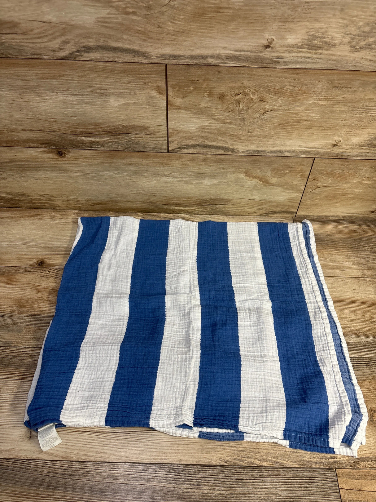 Cloud Island Muslin Swaddle Blanket, Blue Stripes
