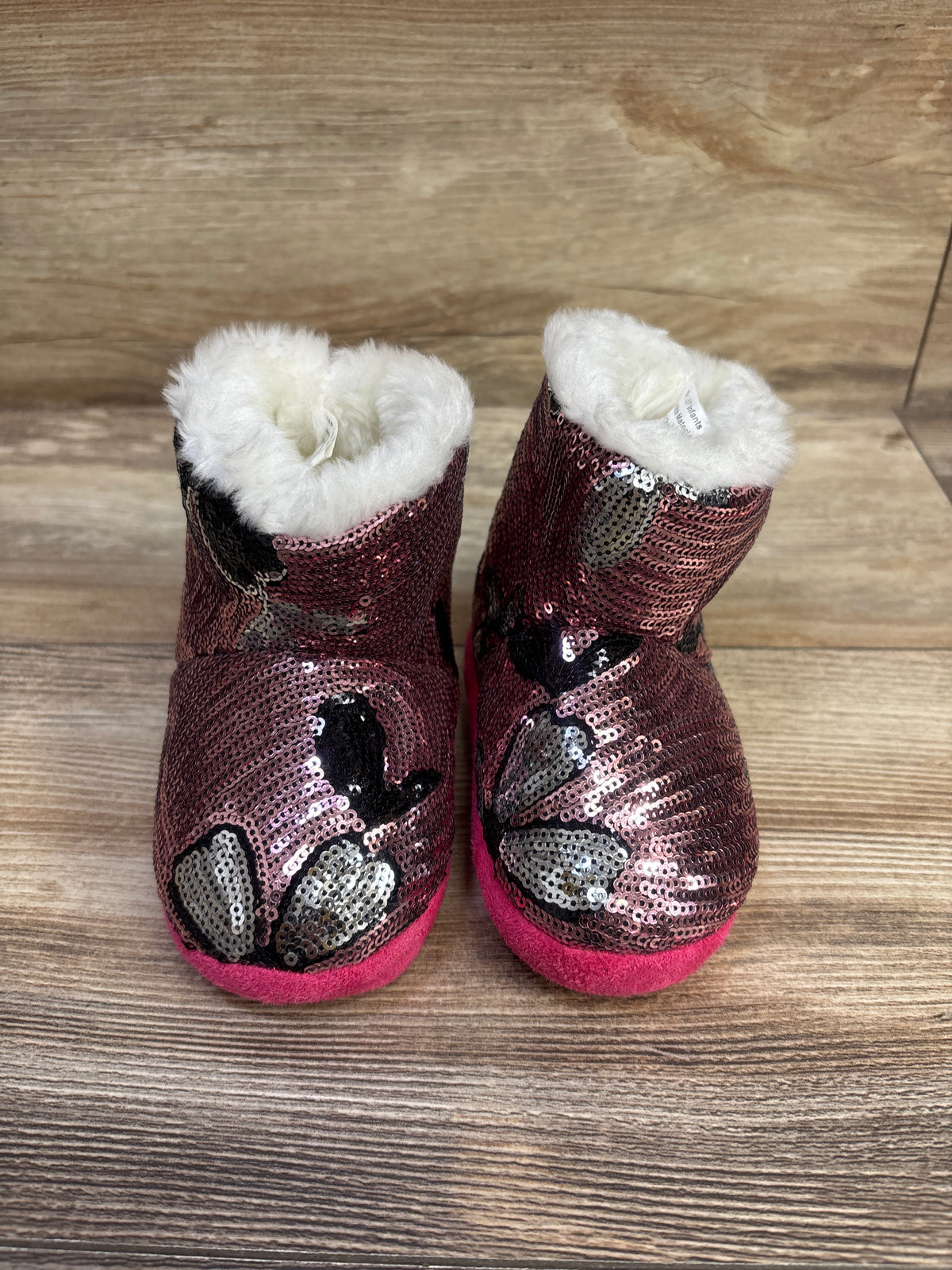 Blazin Roxx Western Diana Pink Flower Sequin Boot Slippers Pink sz 6-7c