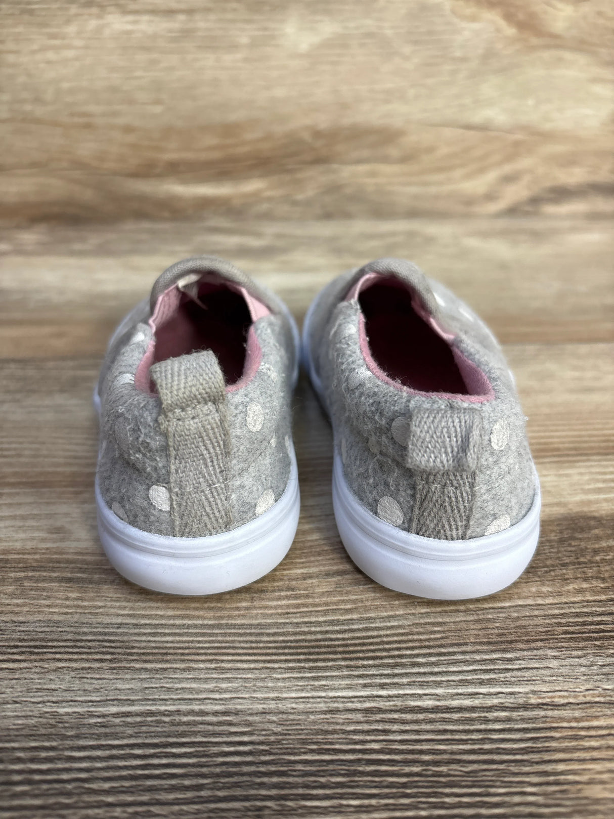Cat & Jack Alexus Slip-On Sneakers, Grey Polka Dot sz 6c