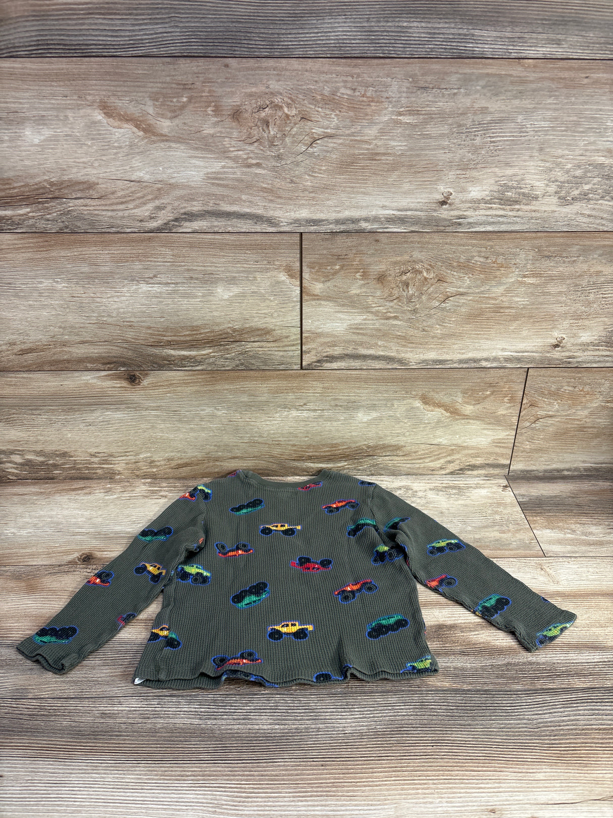 Old Navy Waffle Knit Long Sleeve Shirt Green sz 4T