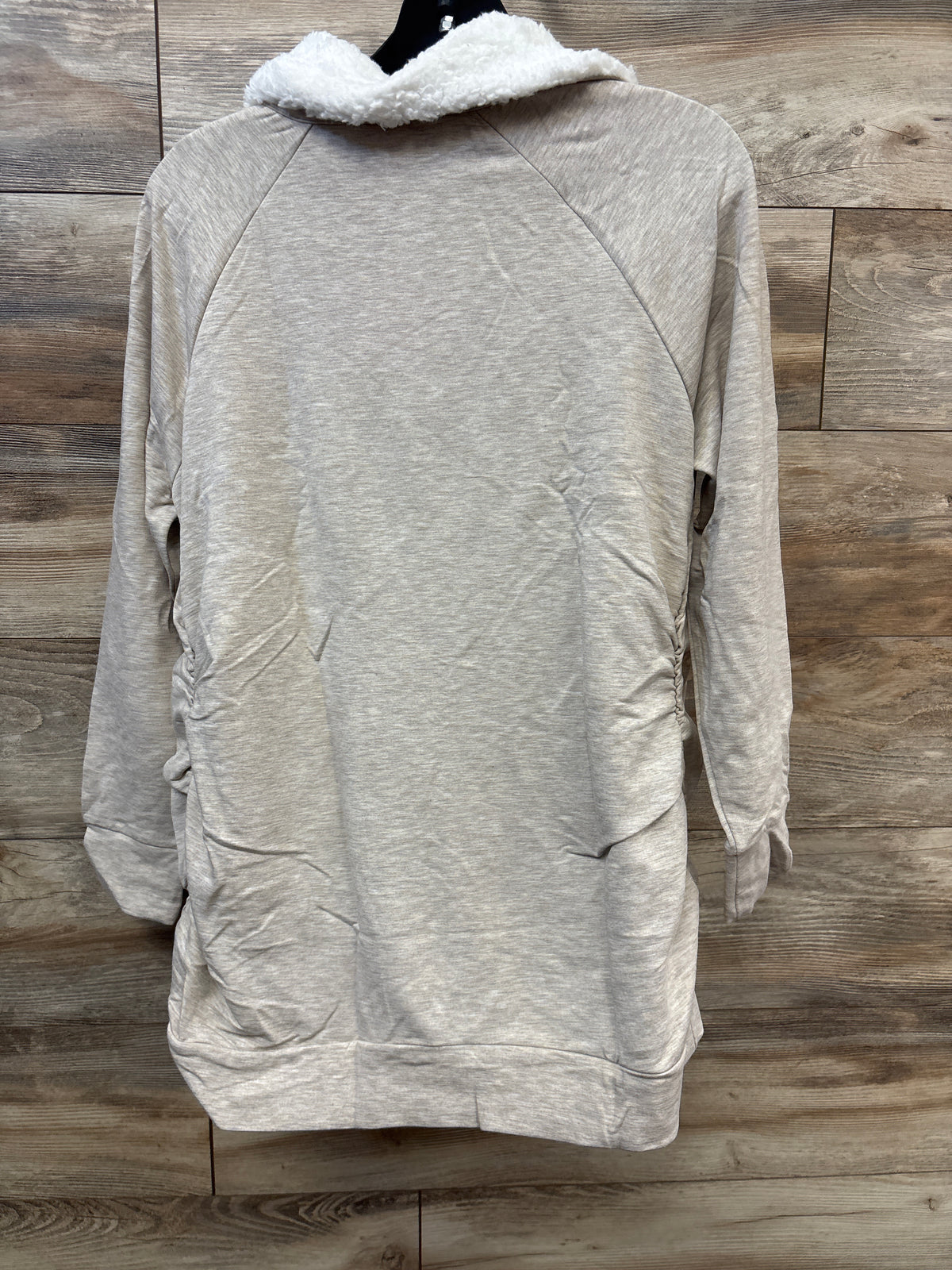 NEW Isabel Maternity Snap Sherpa Collar Sweatshirt Oatmeal sz XXL