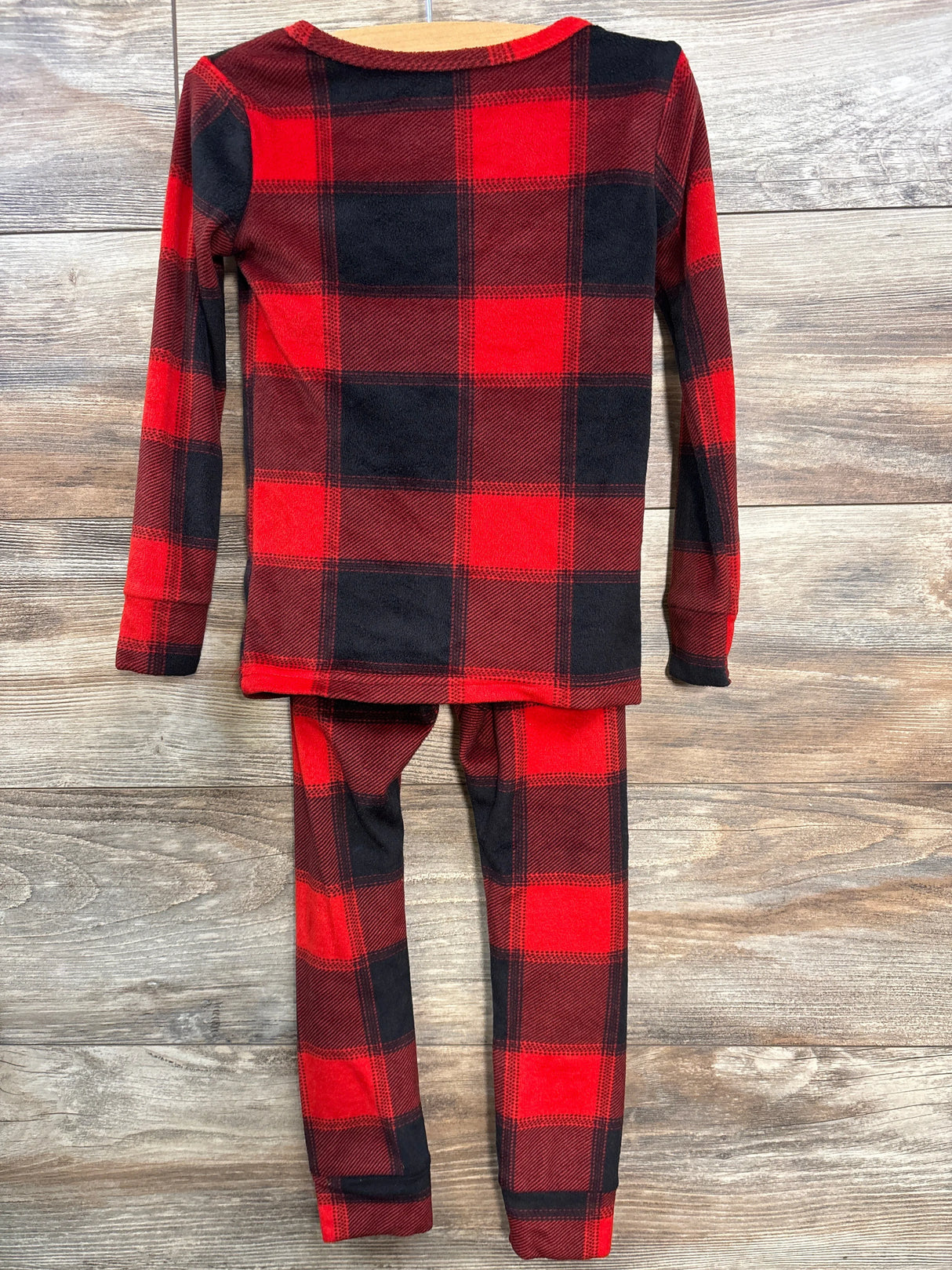 Cat & Jack 2pc Velour Buffalo Plaid Pajama Set Red sz 5T