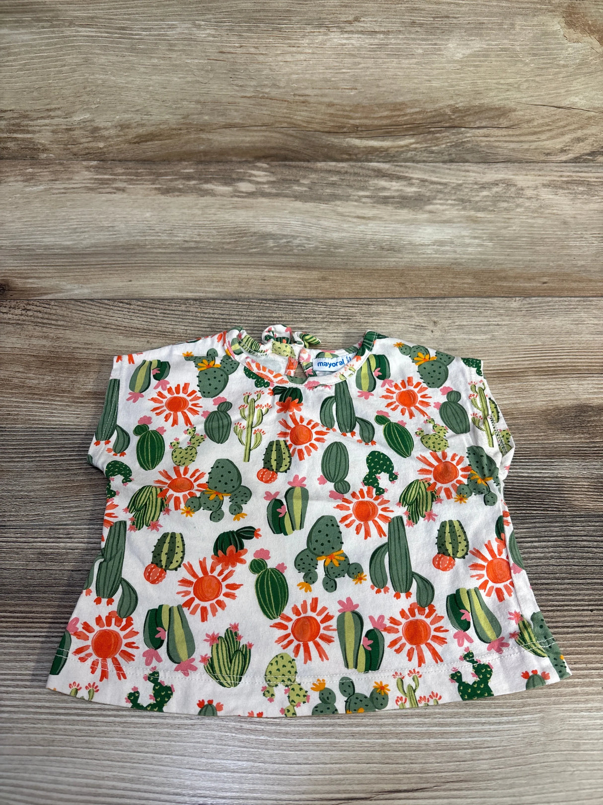 Mayoral Cactus Shirt Cream sz 9m