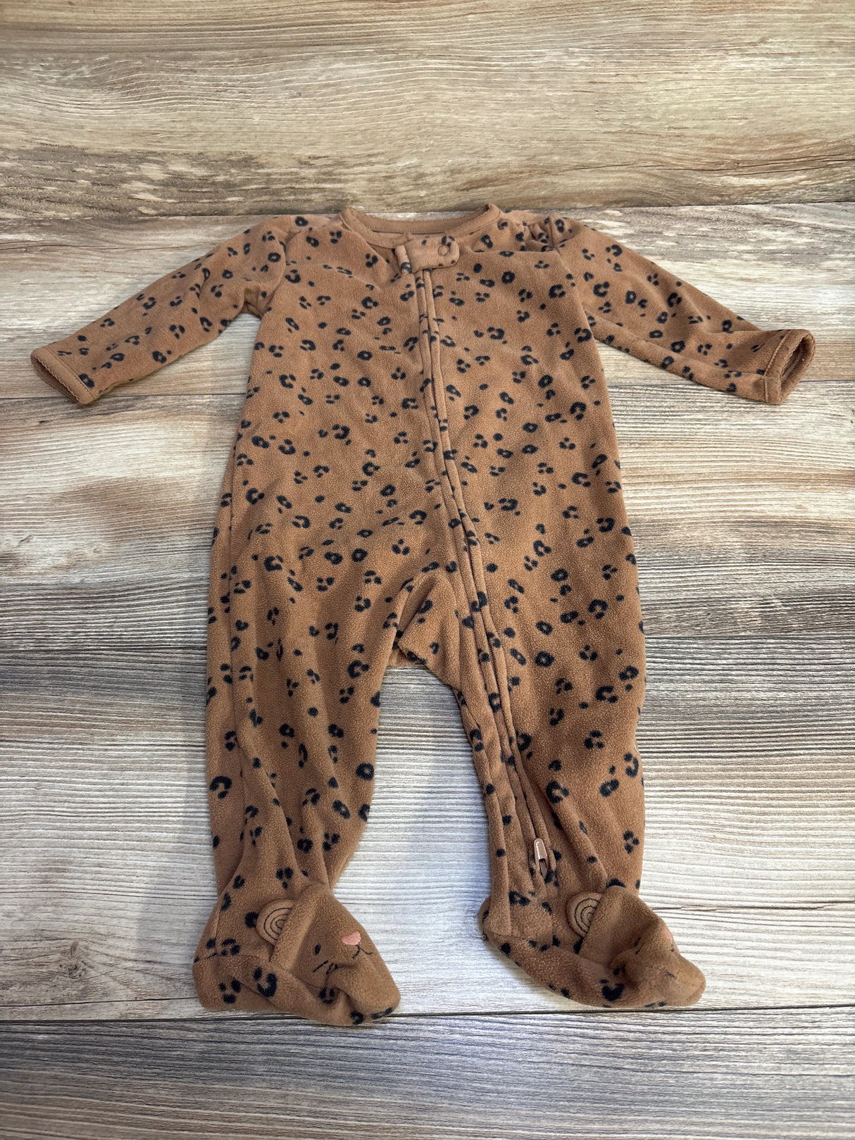 Just One You Leopard Blanket Sleeper Brown sz 6m