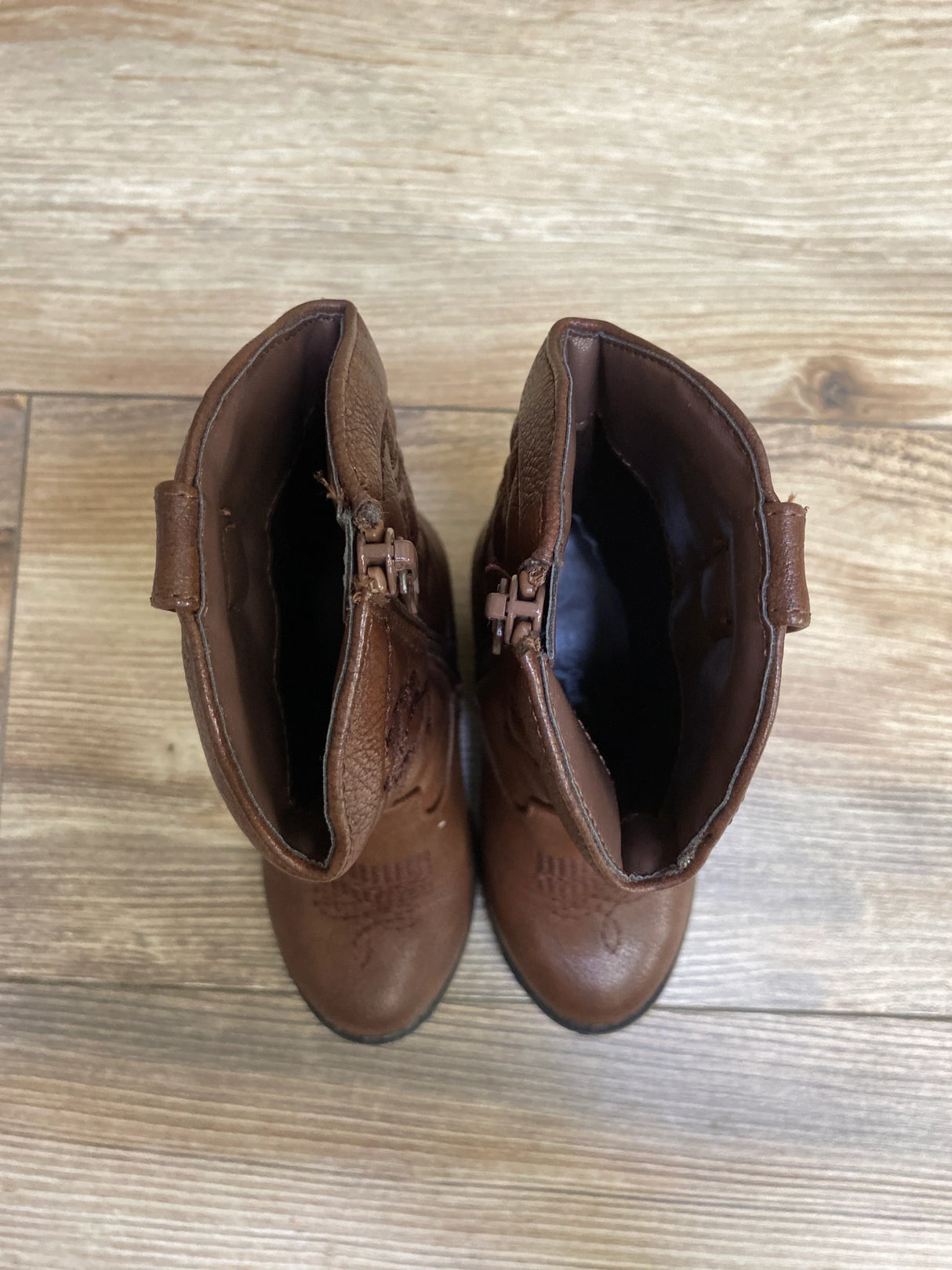 Cat & Jack Memphis Zipper Western Boots Brown sz 7c