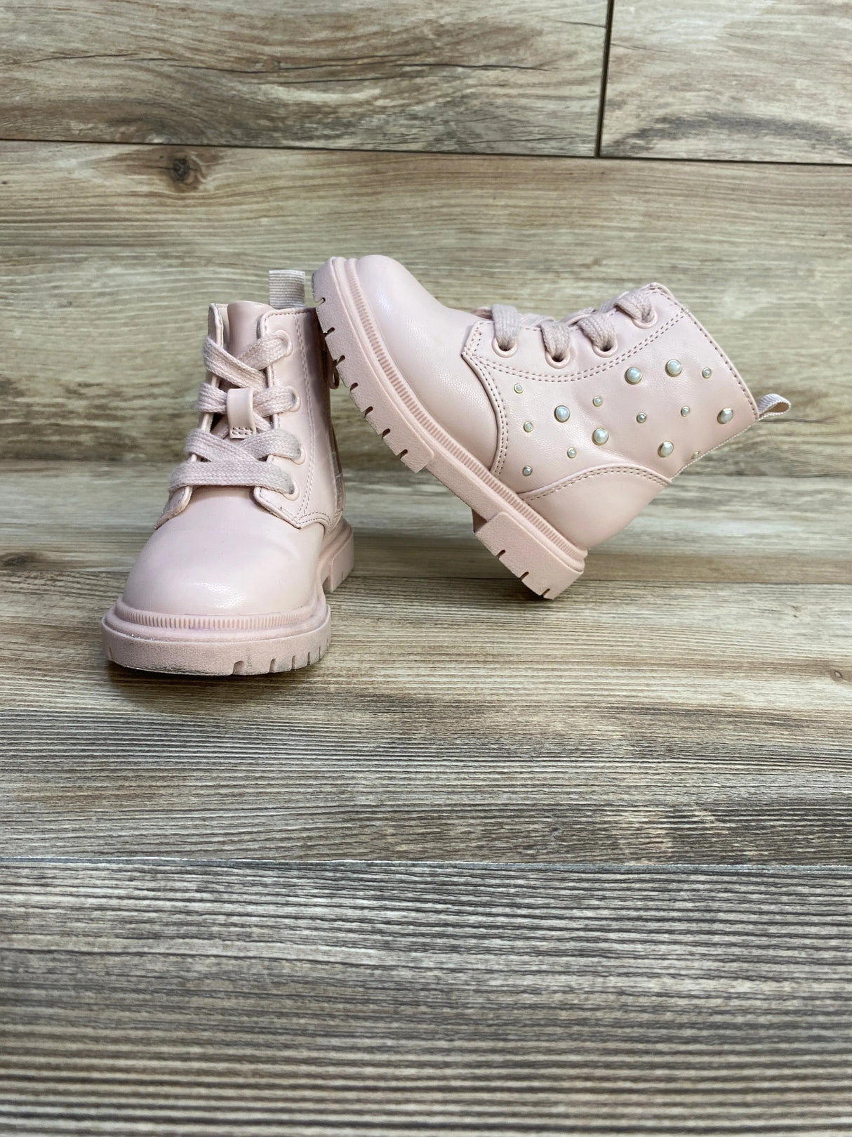 Cat & Jack Amaya Lace-Up Combat Boots Pink sz 6c - Me n Mommy To Be