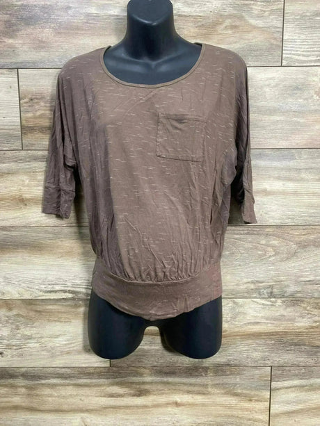 Motherhood Maternity Pocket Shirt Brown sz Medum - Me n Mommy To Be