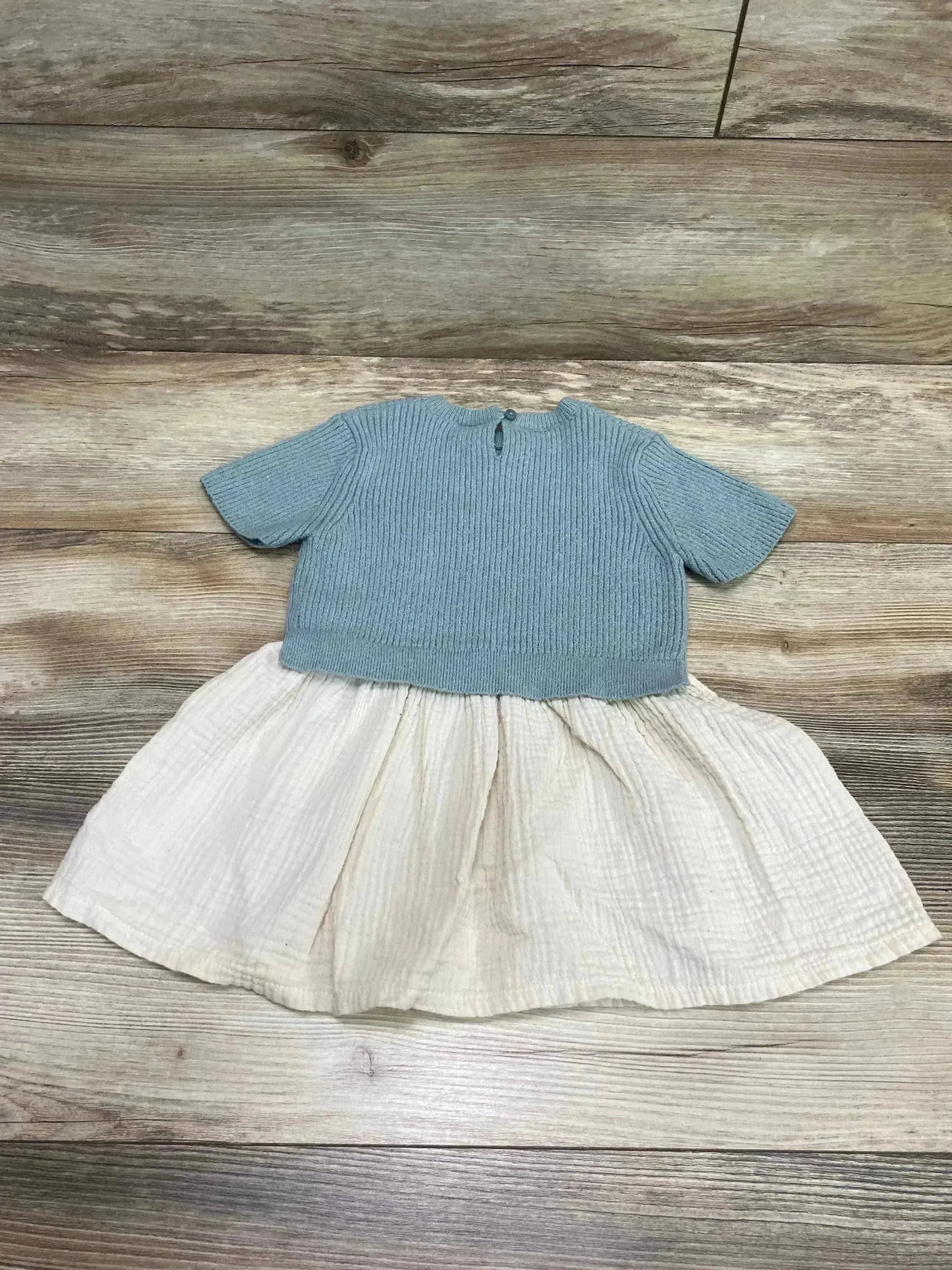 Zara Combination Knit Dress Green sz 18-24m - Me n Mommy To Be