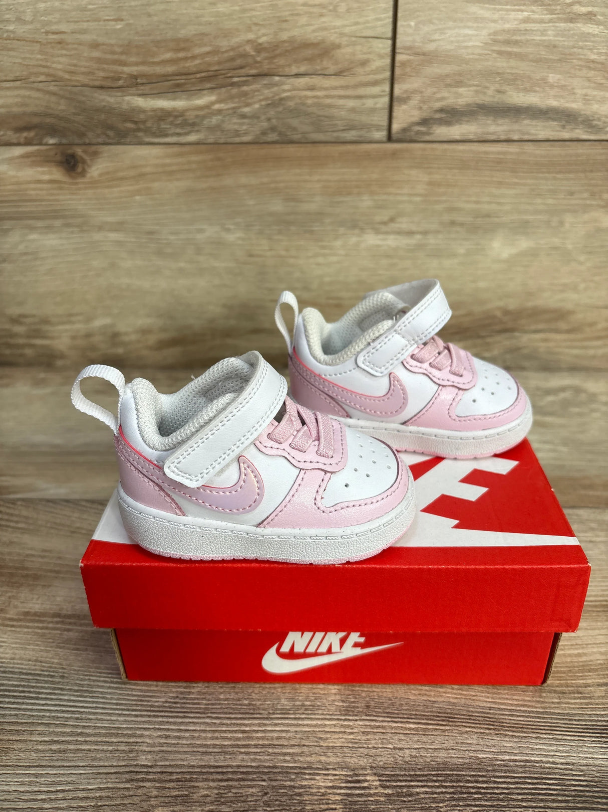 Nike Court Borough Low 2 SE TD 'White Pink Foam' Sneakers sz 2c