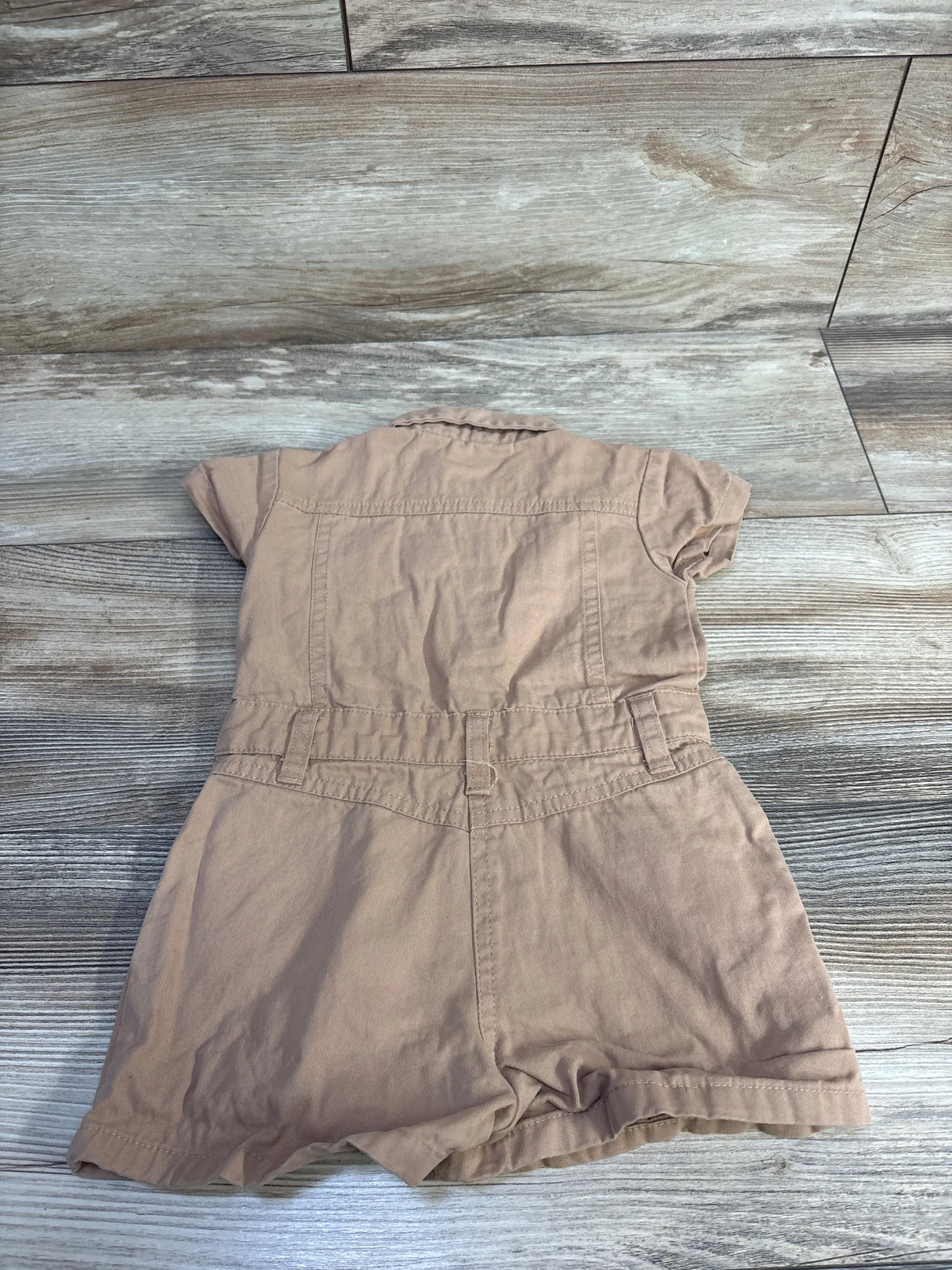 Pink Velvet Utility Romper Tan sz 2T
