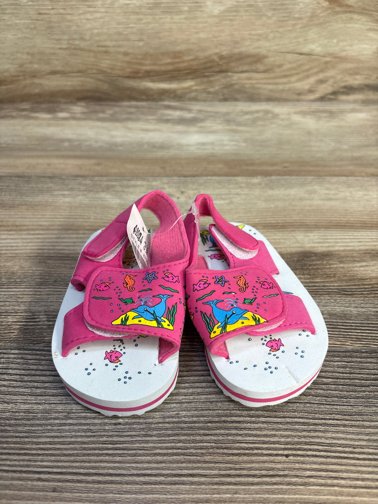 NEW Aloha Fish Print Sandals Pink sz 4c