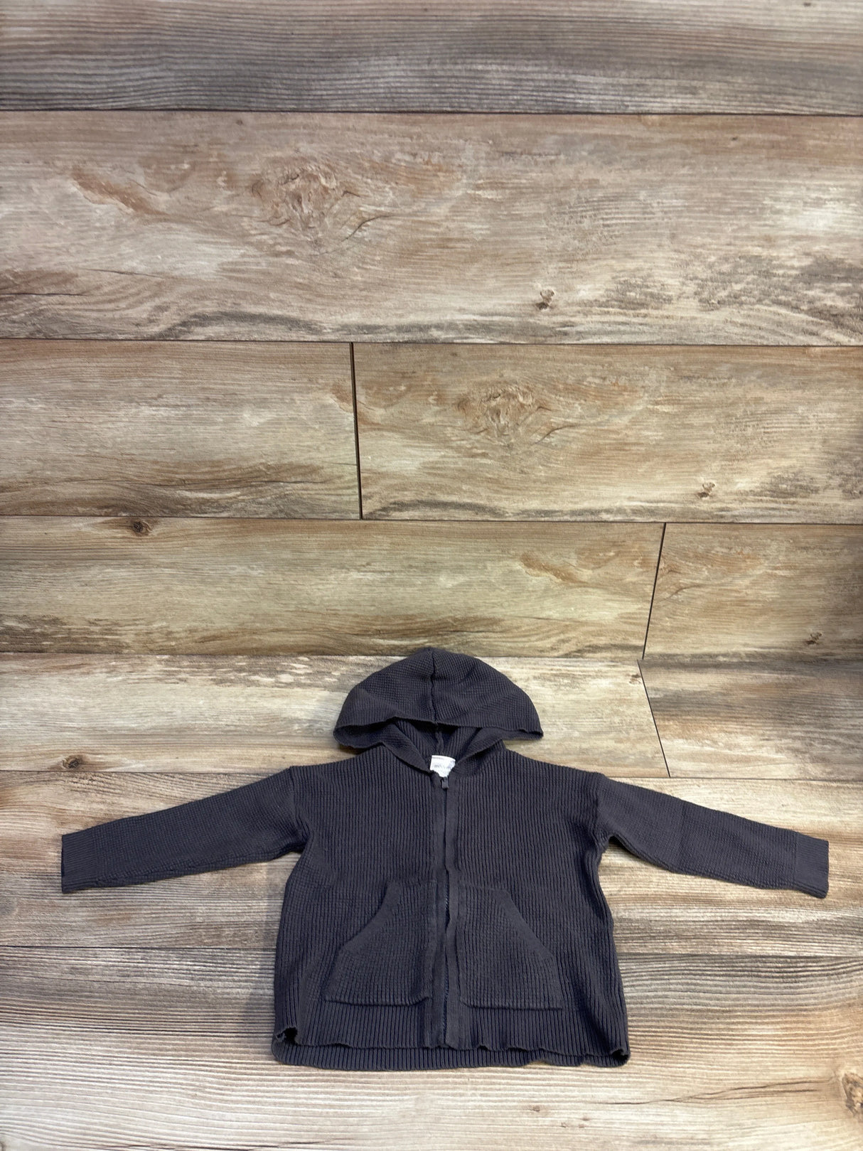 Modern Moments Waffle Knit Full-Zip Jacket Grey sz 12m