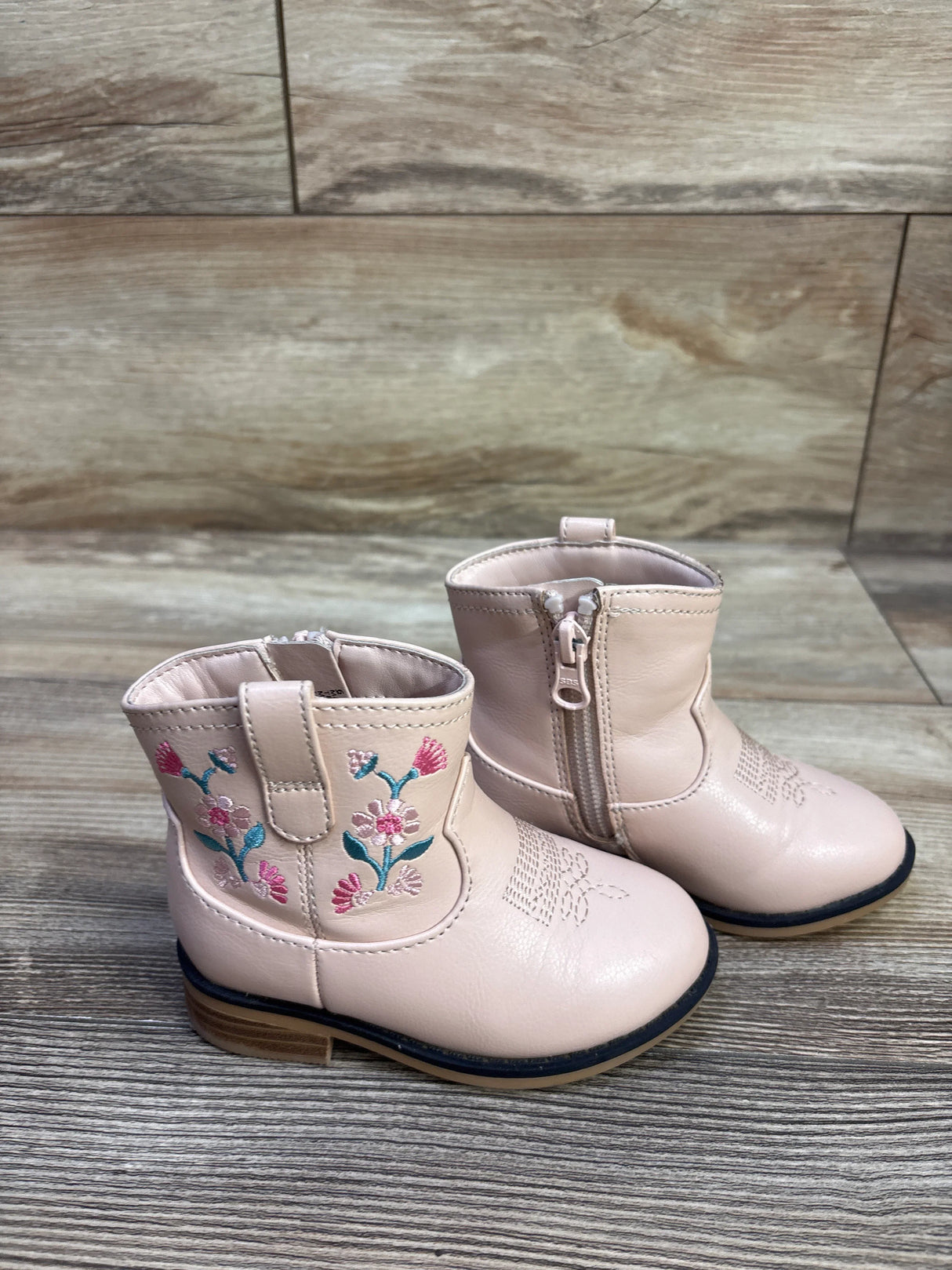 Cat & Jack Whitley Embroidered Western Boots Pink sz 6c