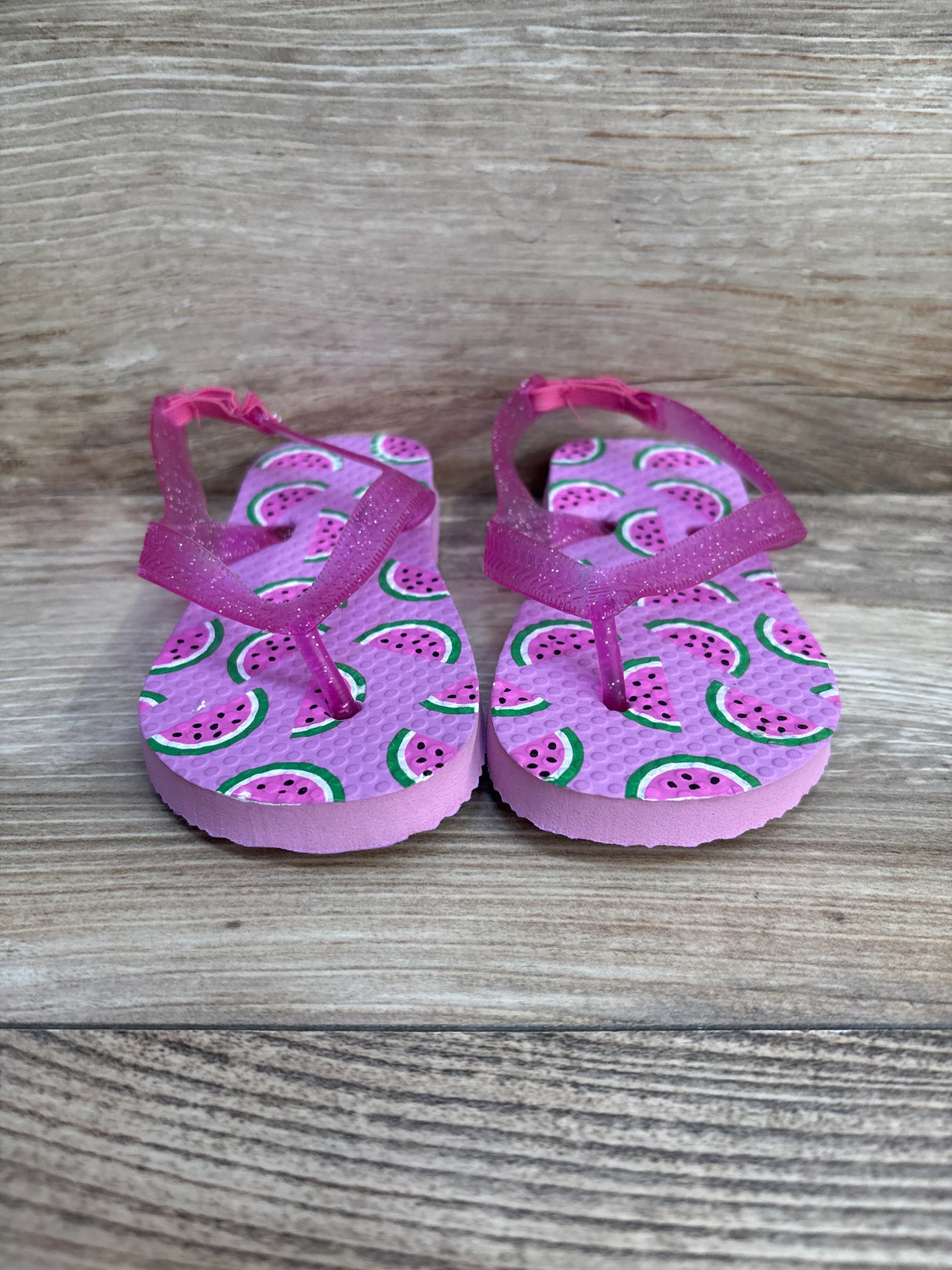 Flip Flops Watermelon Print Pink sz 7/8 - Me n Mommy To Be