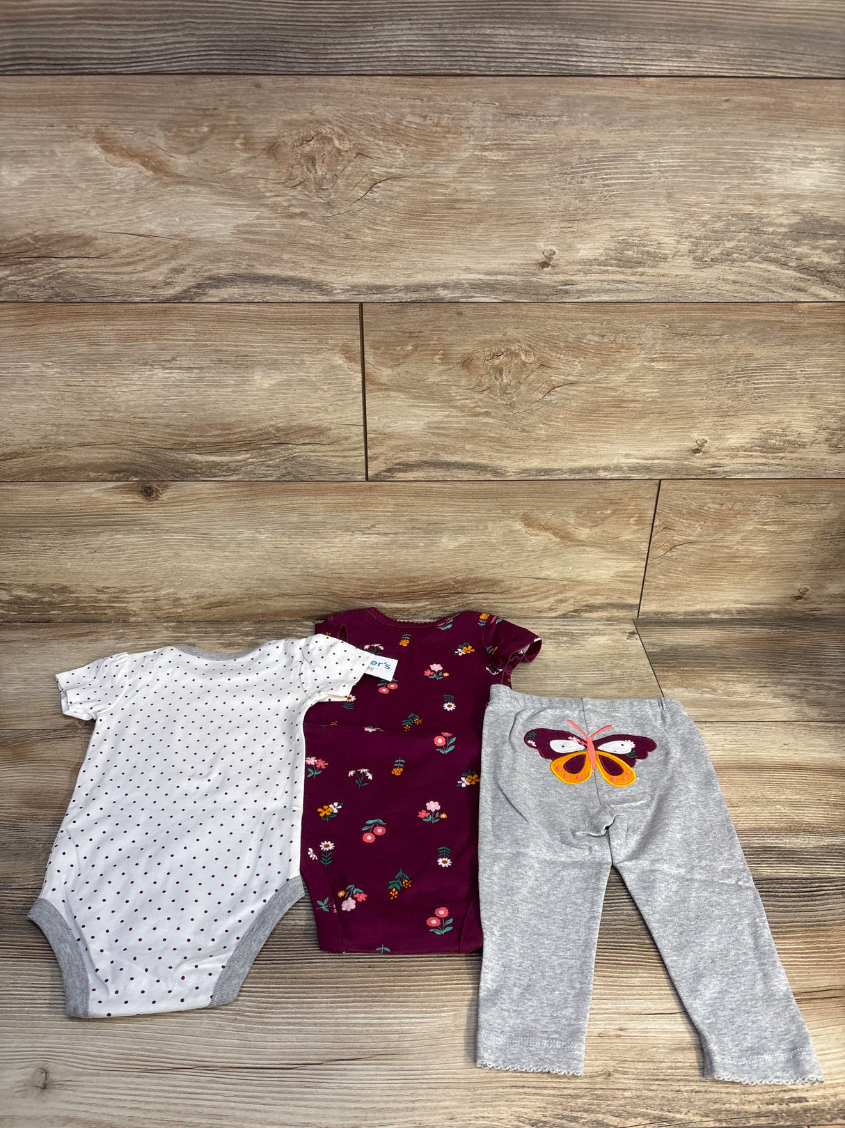 NEW Carter's 3pc Bodysuit Set White sz 9m