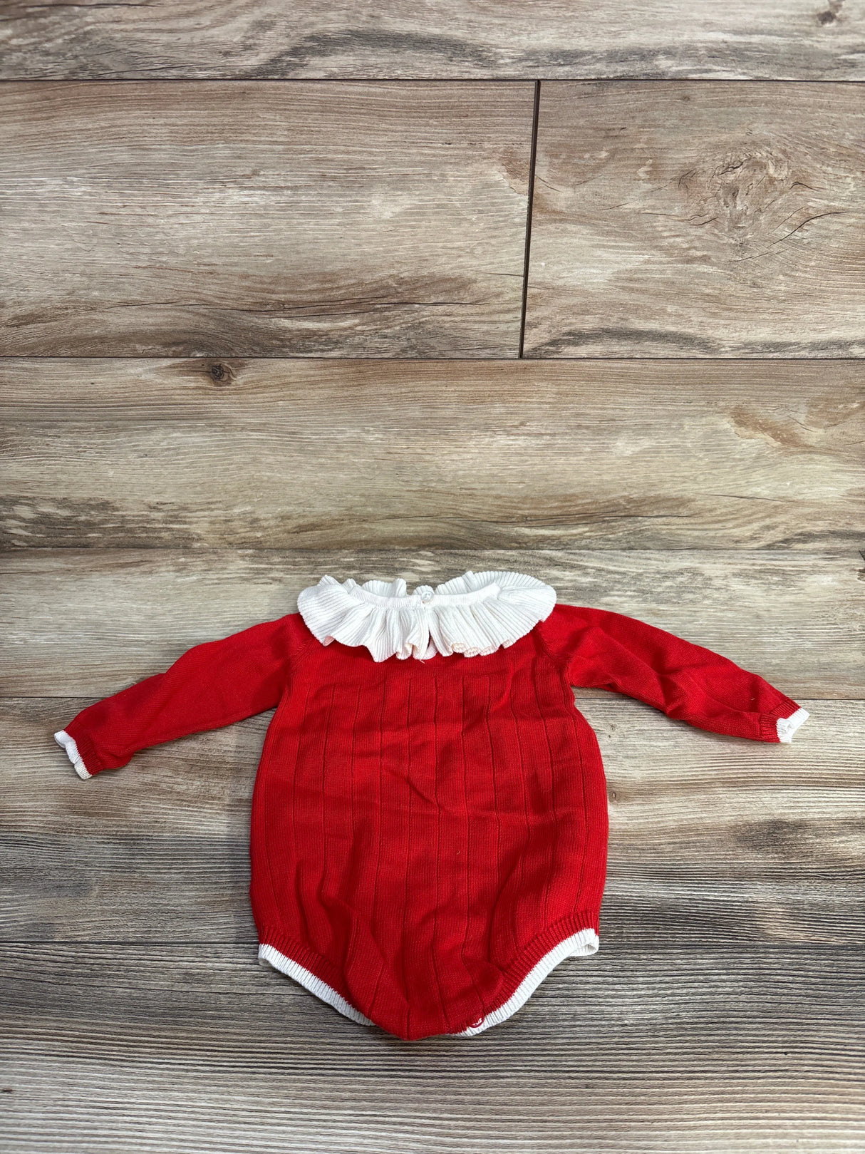 Cat & Jack Ruffle Collar Romper Red sz 3-6m