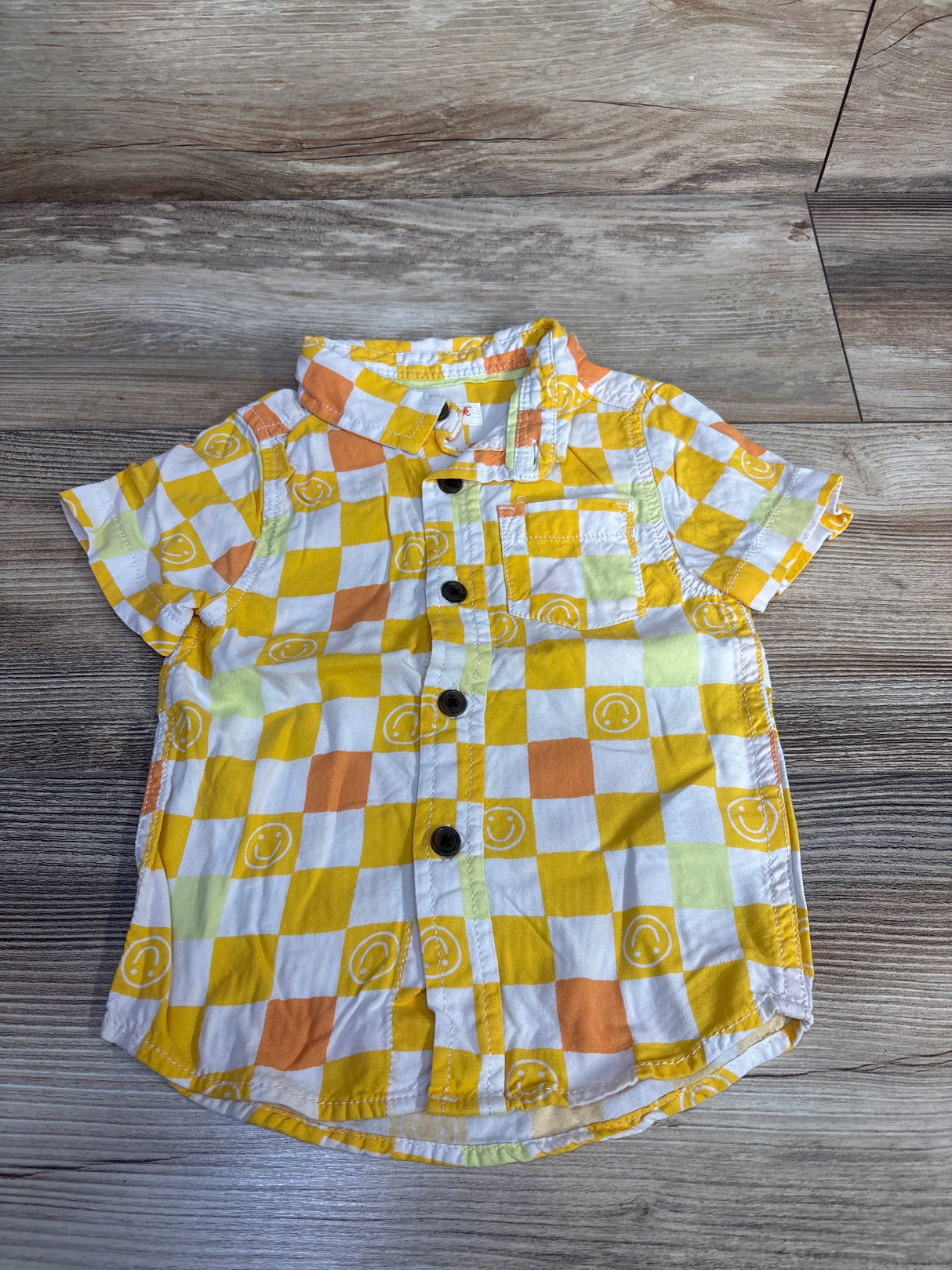 Cat & Jack Button Up Shirt Yellow sz 18m