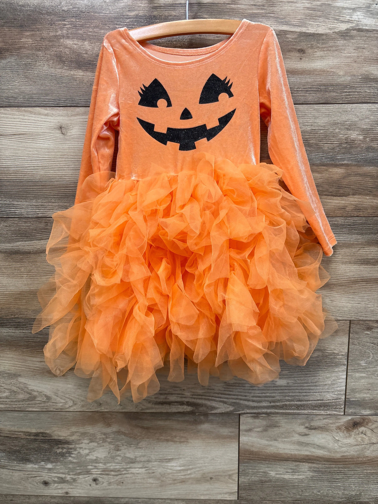 Mad Engine Girl's Halloween Jack-o'-lantern Tulle Dress Orange sz 3T