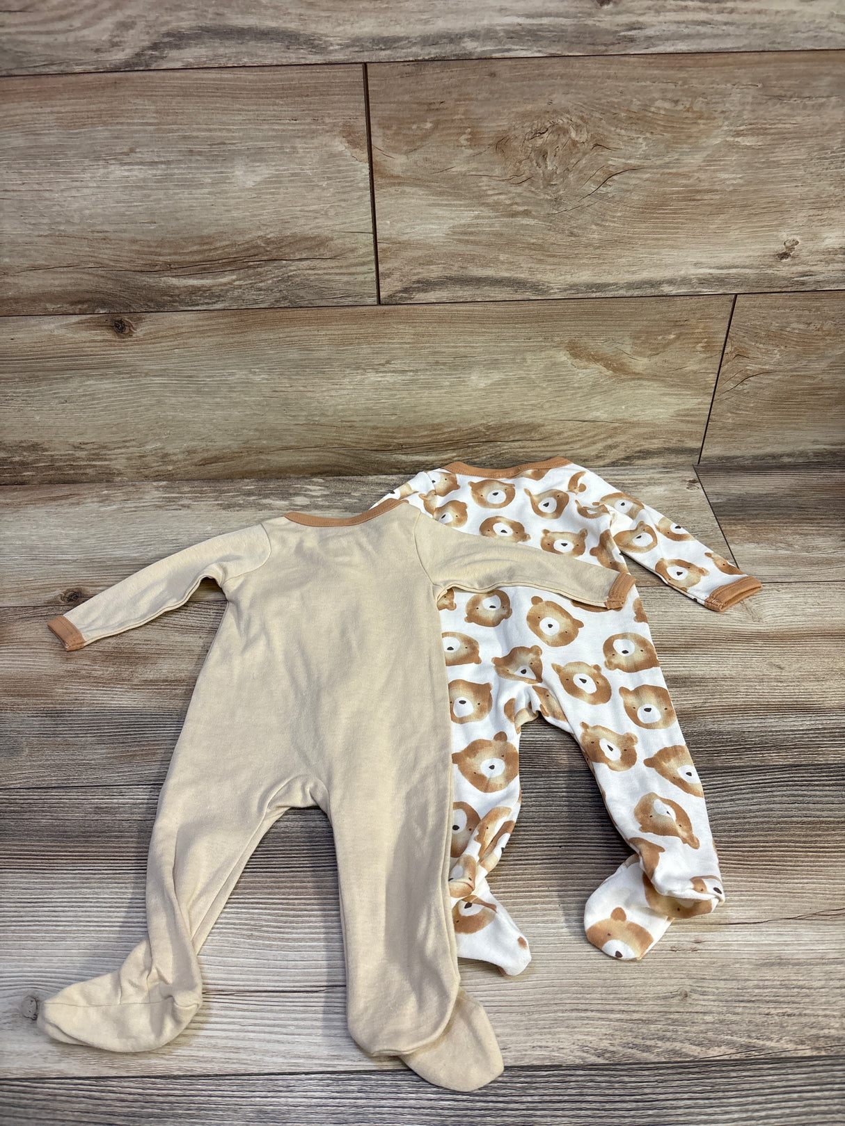 NEW Little Beginnings 2pk Sleepers Tan sz 0-3m