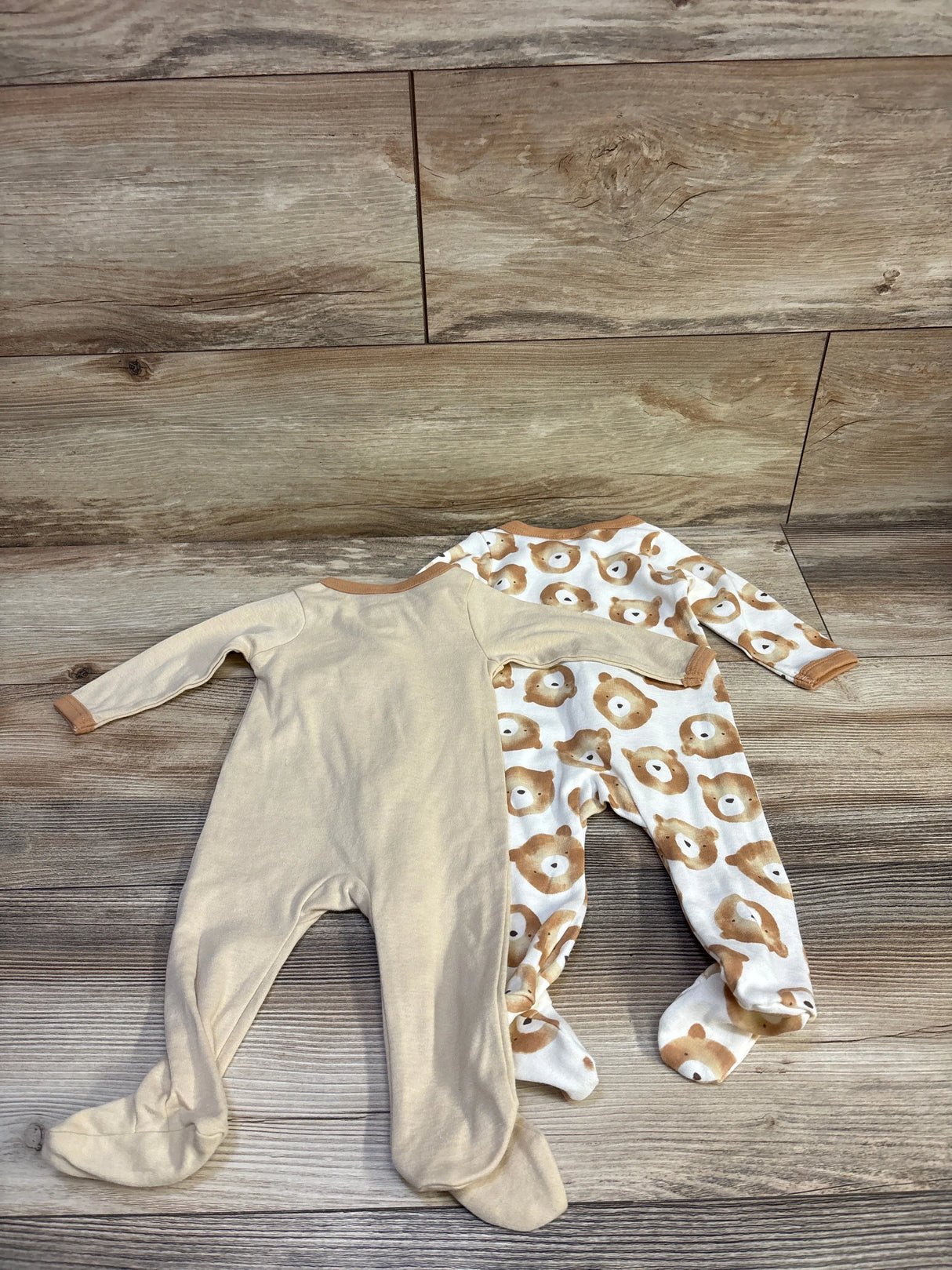 NEW Little Beginnings 2pk Sleepers Tan sz 0-3m