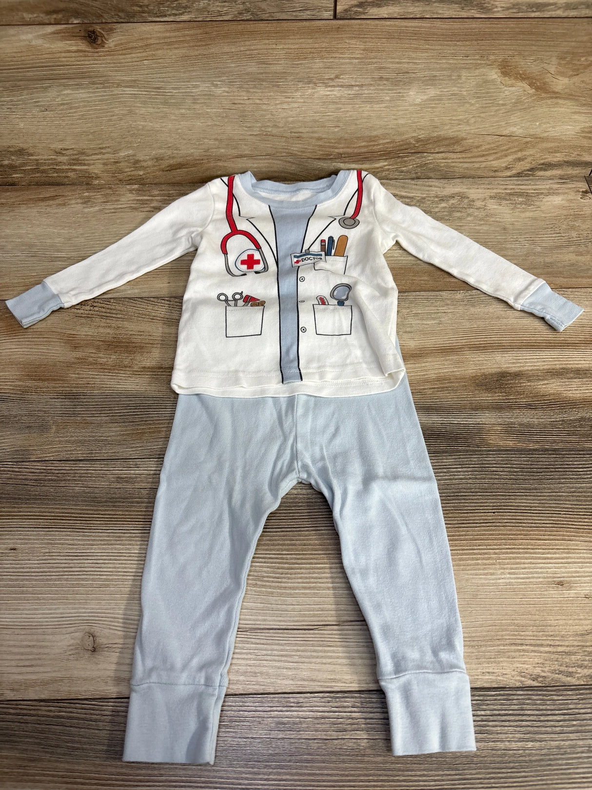 Old Navy 2pc Doctor Pajama Set White sz 12-18m