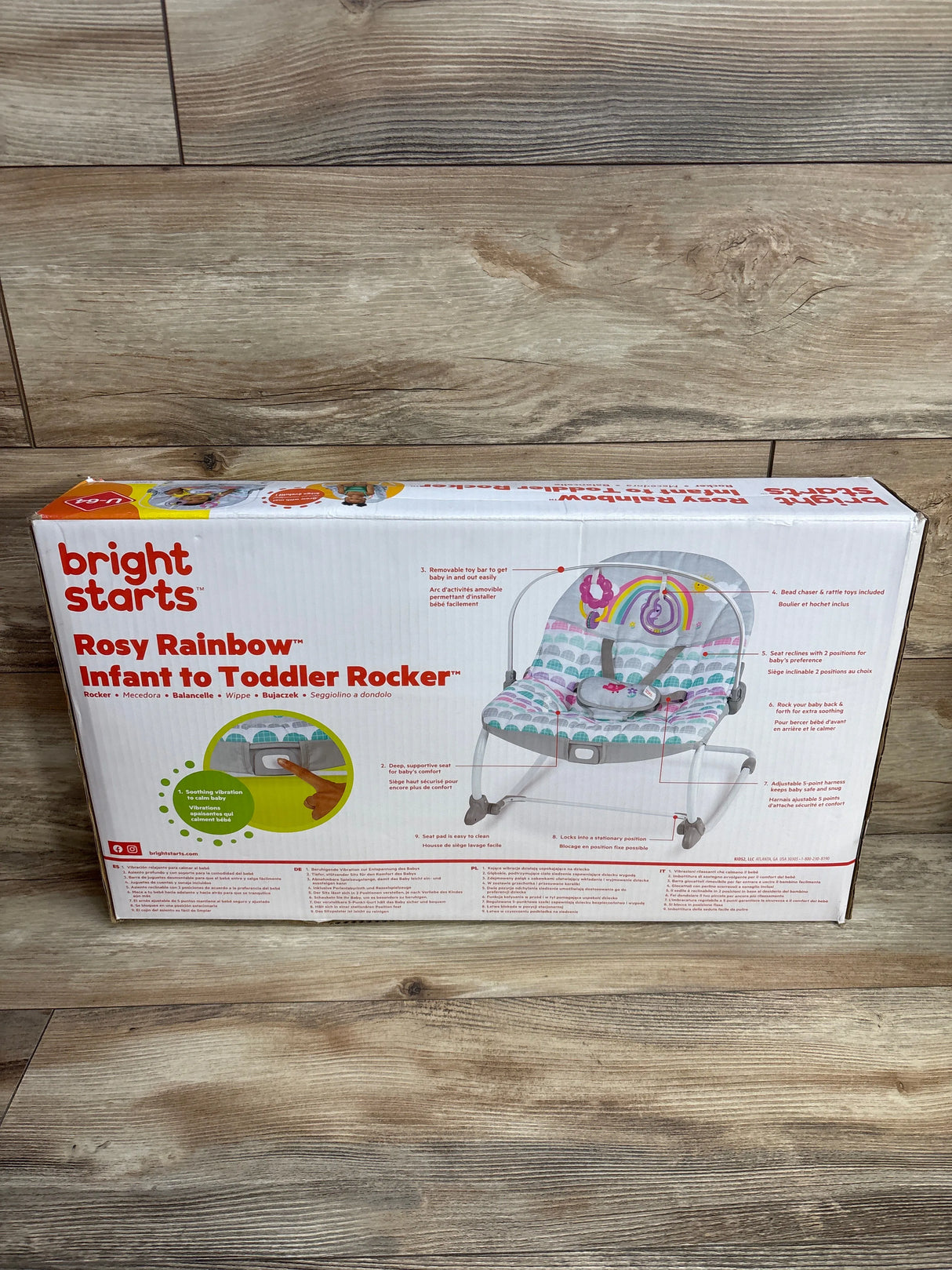 NEW Bright Starts Infant to Toddler Baby Rocker in Rosy Rainbow - Me n Mommy To Be