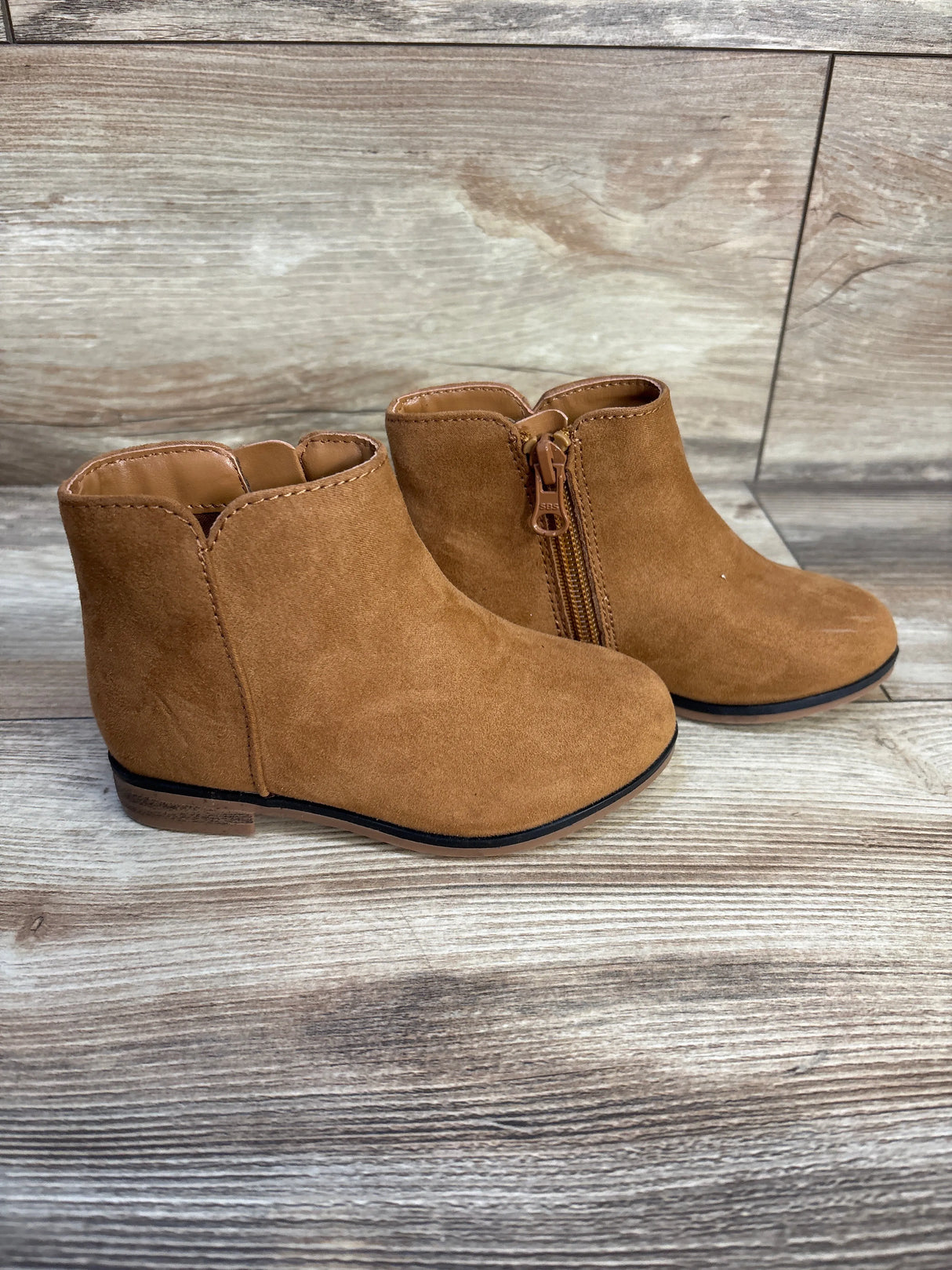 Cat & Jack Penelope Zipper Booties Cognac sz 8c