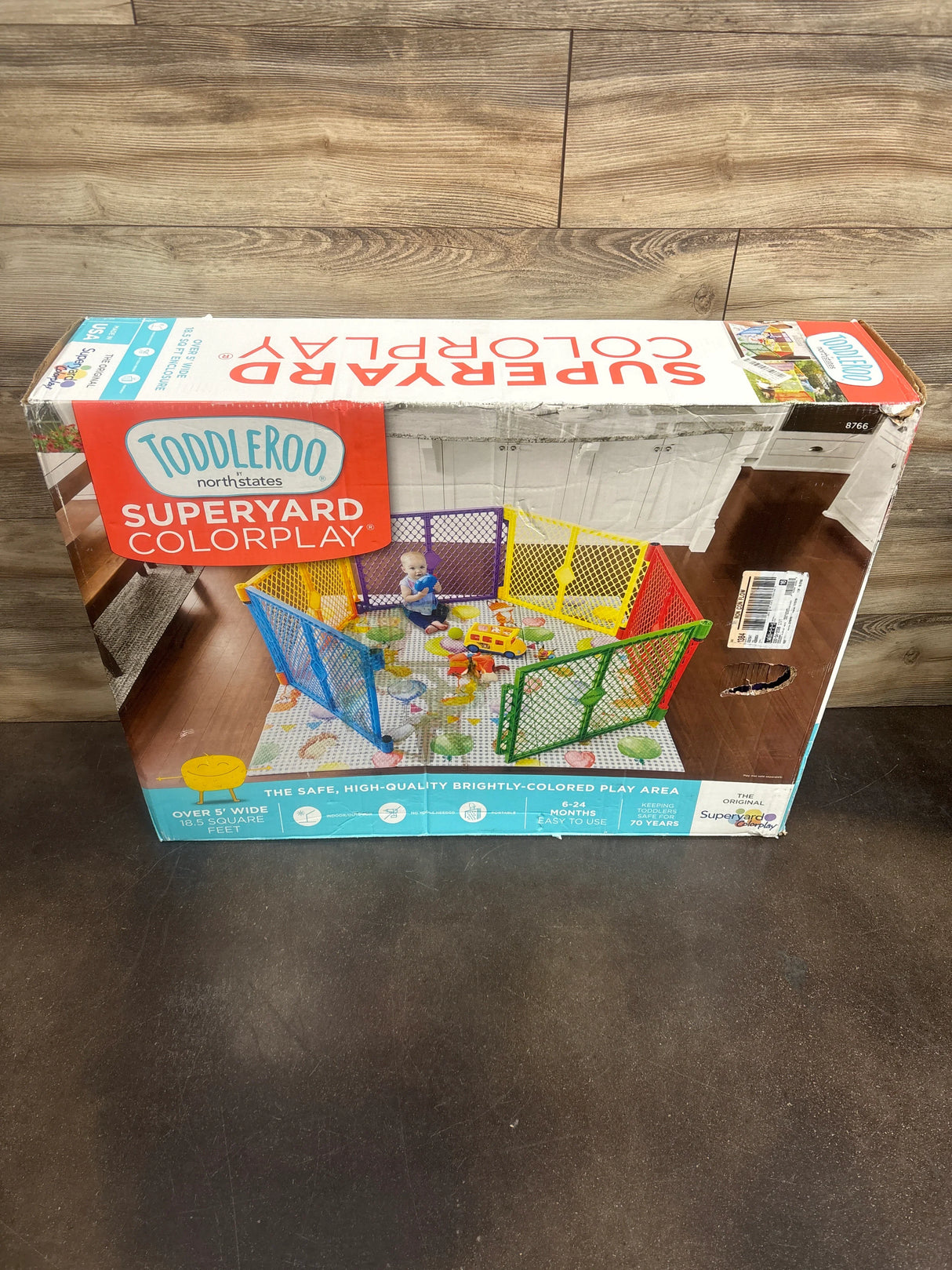 North States Superyard Colorplay 6 Panel Freestanding Gate