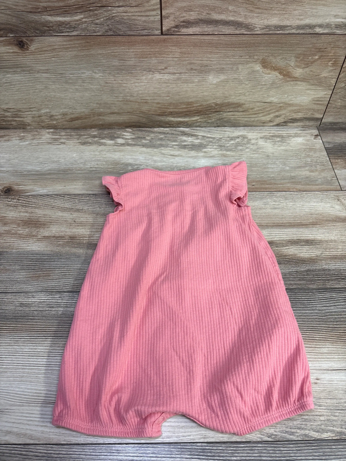 Carter's Button-Front Ribbed Shortie Romper Pink sz 18m
