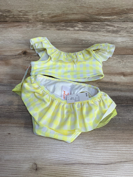 NEW Cat & Jack 2pc Gingham Swimsuit Set Yellow sz 2T - Me n Mommy To Be