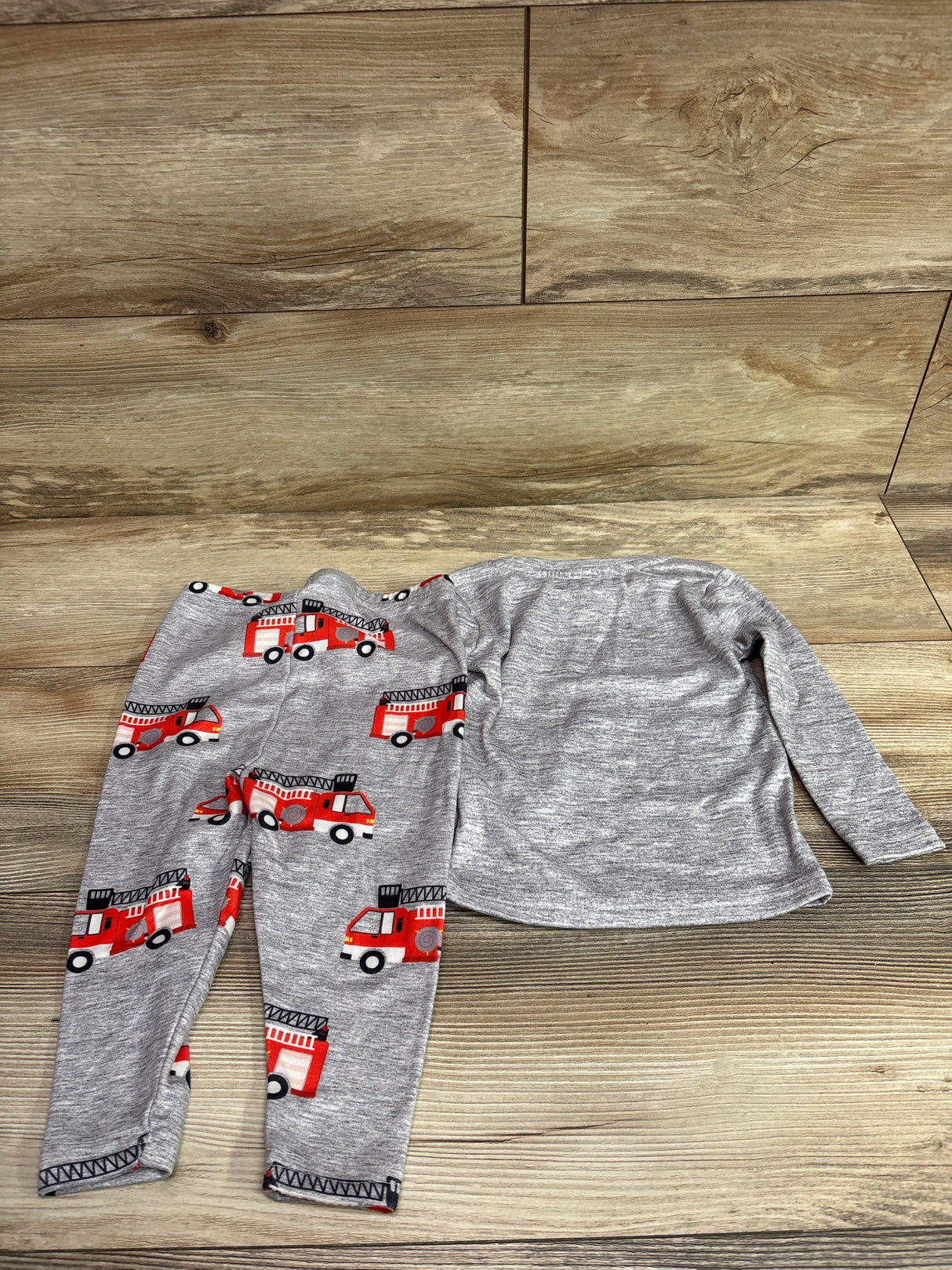 Shein 2pc Firetruck Pajama Set Grey sz 18-24m